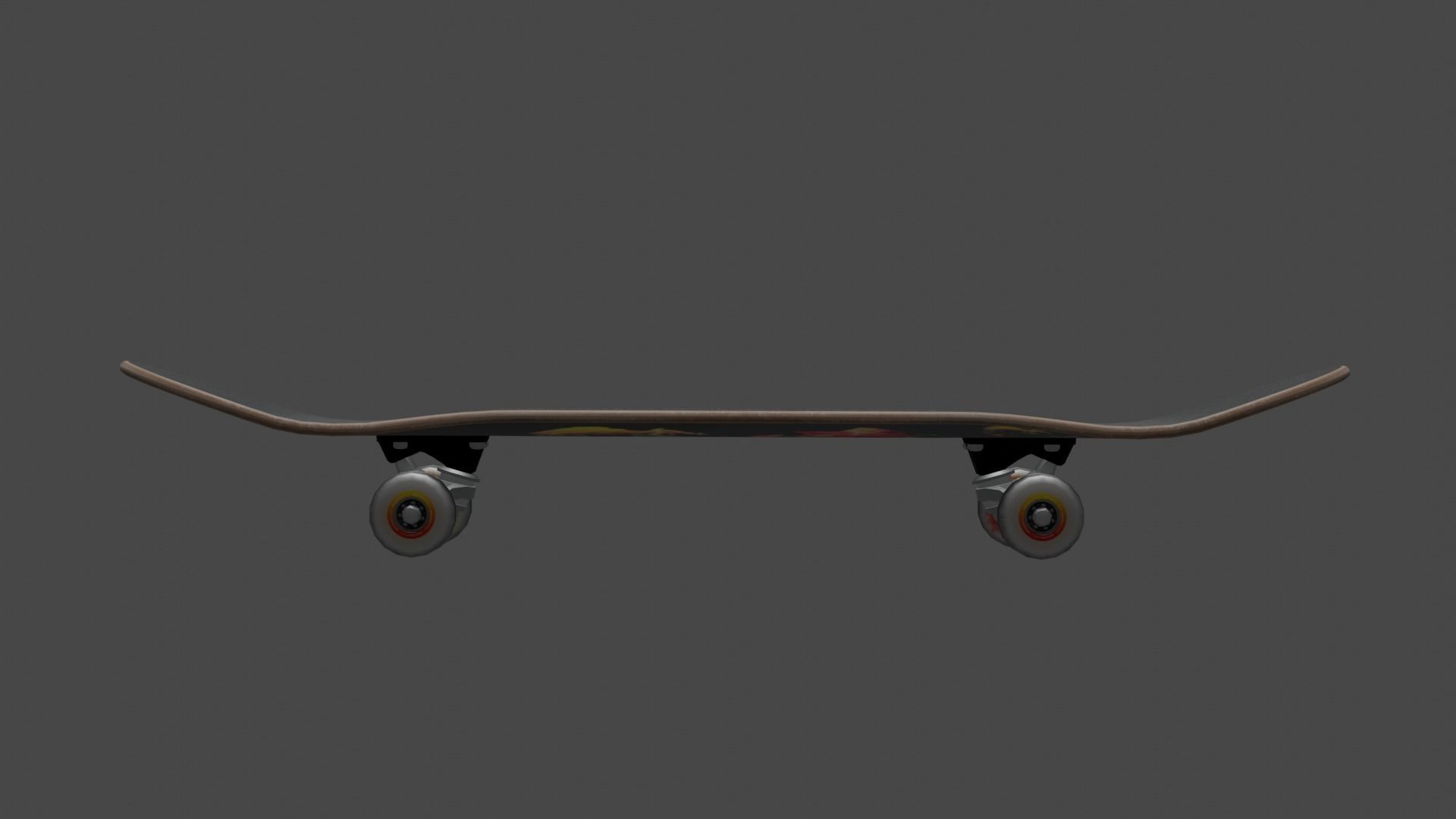 Complete Skateboard Low-poly 3D model_2