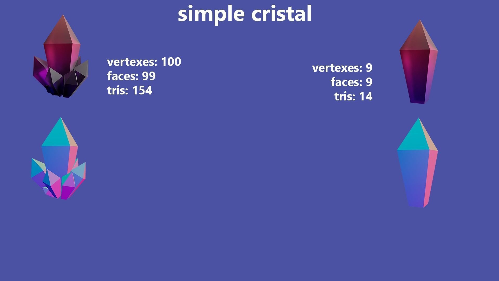 low-poly crystal pack game ready Low-poly 3D model_6