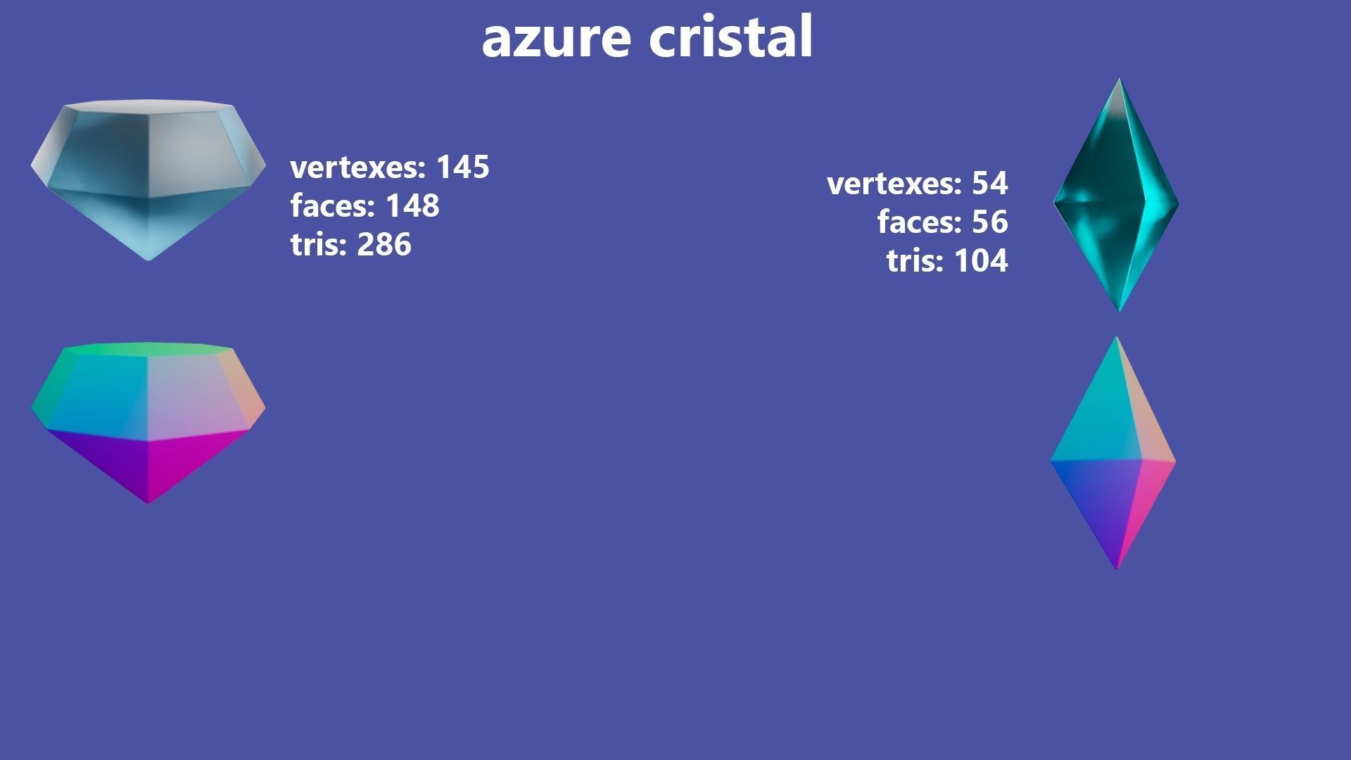 low-poly crystal pack game ready Low-poly 3D model_5