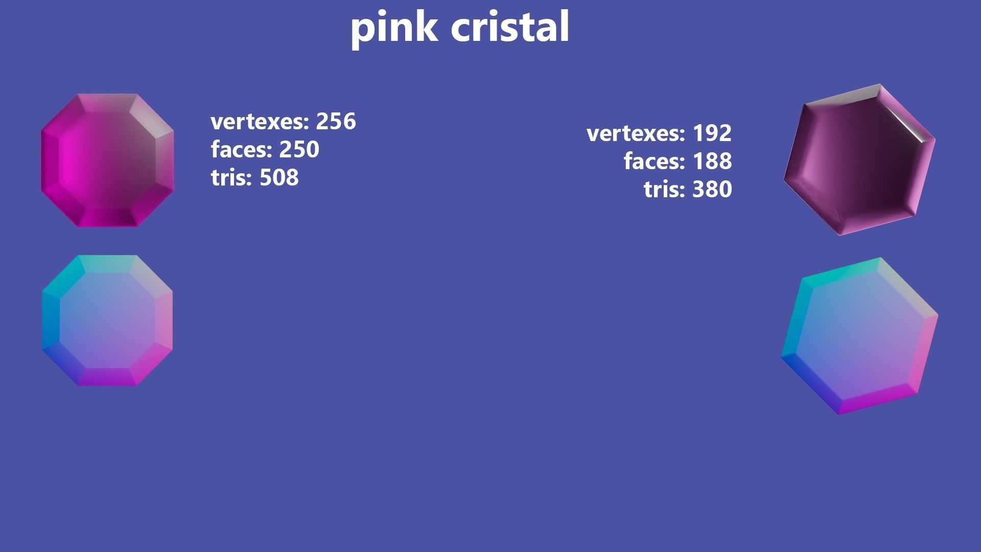 low-poly crystal pack game ready Low-poly 3D model_7