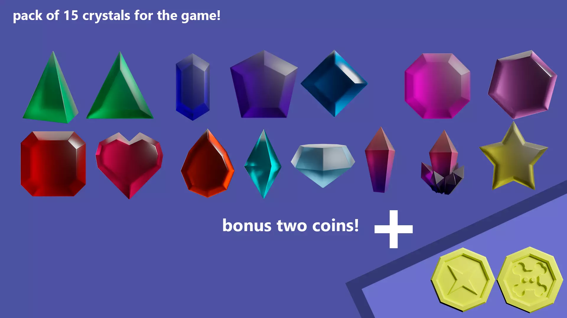 low-poly crystal pack game ready Low-poly 3D model_0