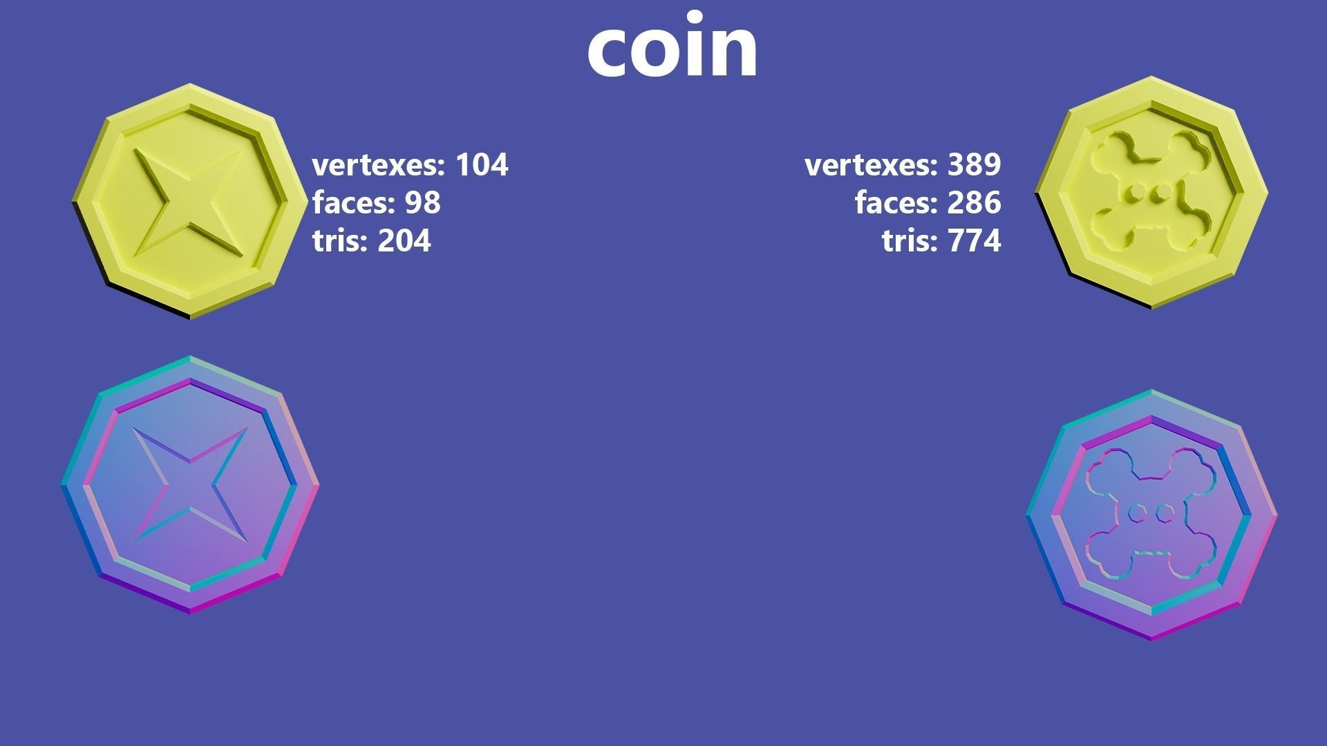 low-poly crystal pack game ready Low-poly 3D model_9