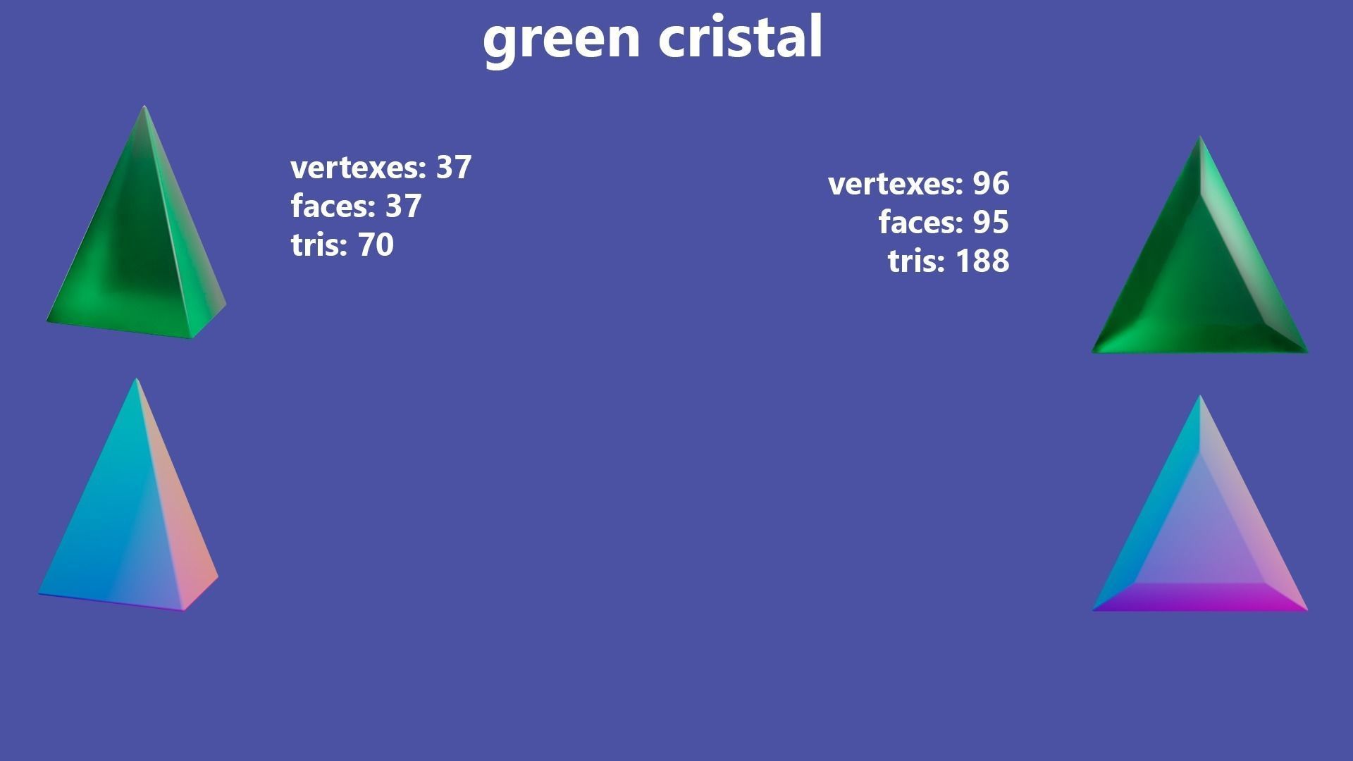 low-poly crystal pack game ready Low-poly 3D model_2