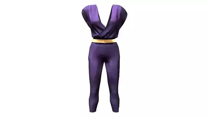 Ladies Wrap Jumpsuit Set V1