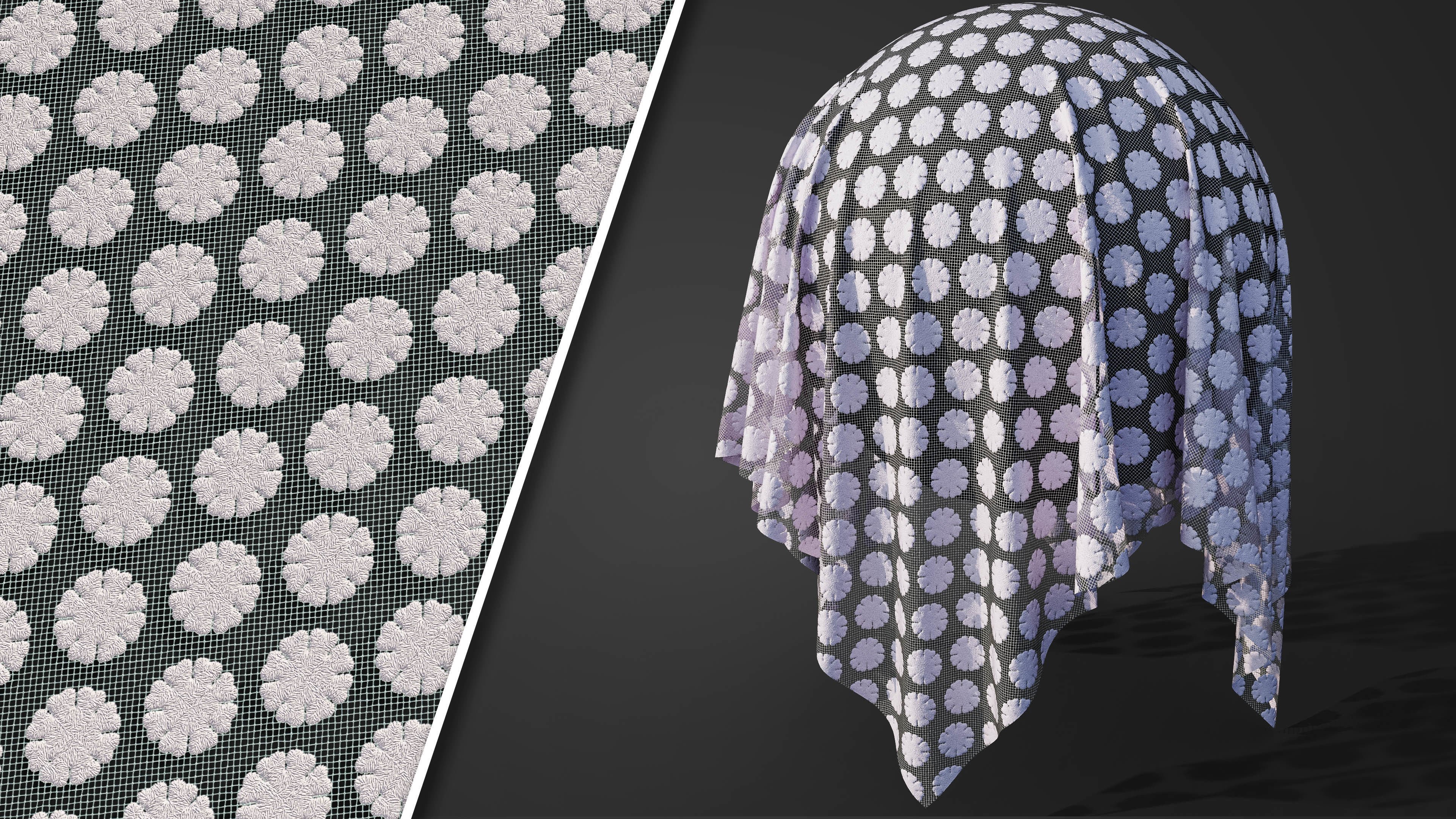 50 Lace Fabric Texture  Sbsar  VideoTutorial Vol03 3D model_16