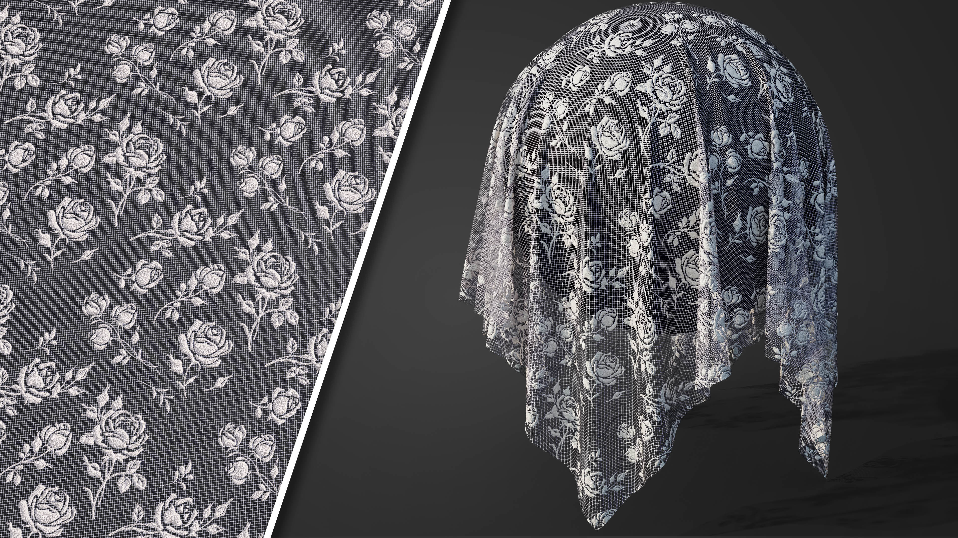 50 Lace Fabric Texture  Sbsar  VideoTutorial Vol03 3D model_22