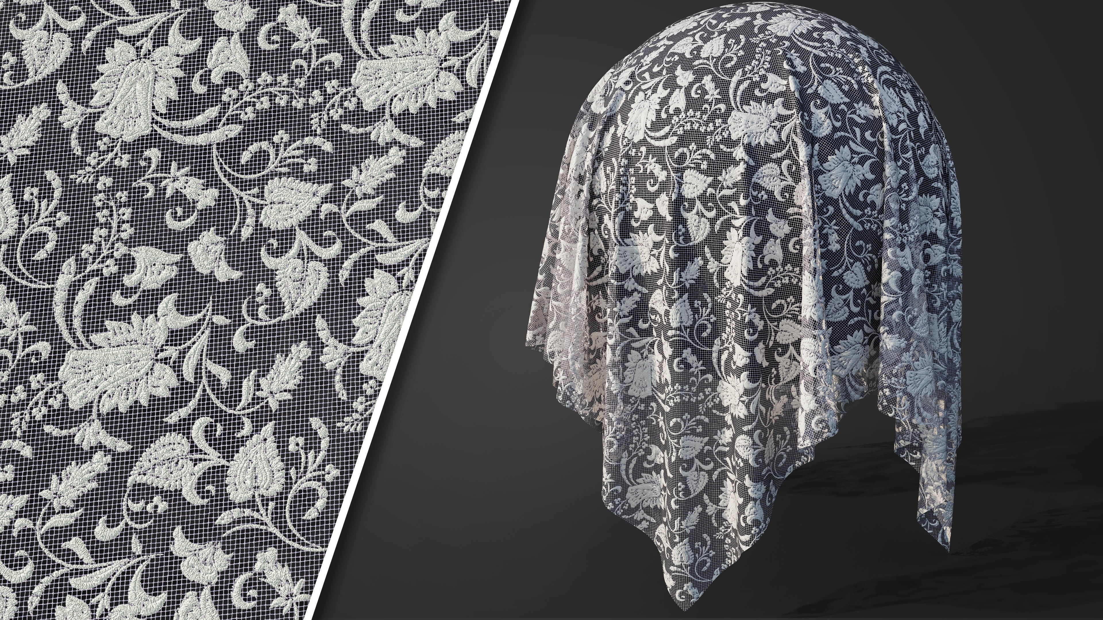 50 Lace Fabric Texture  Sbsar  VideoTutorial Vol03 3D model_18