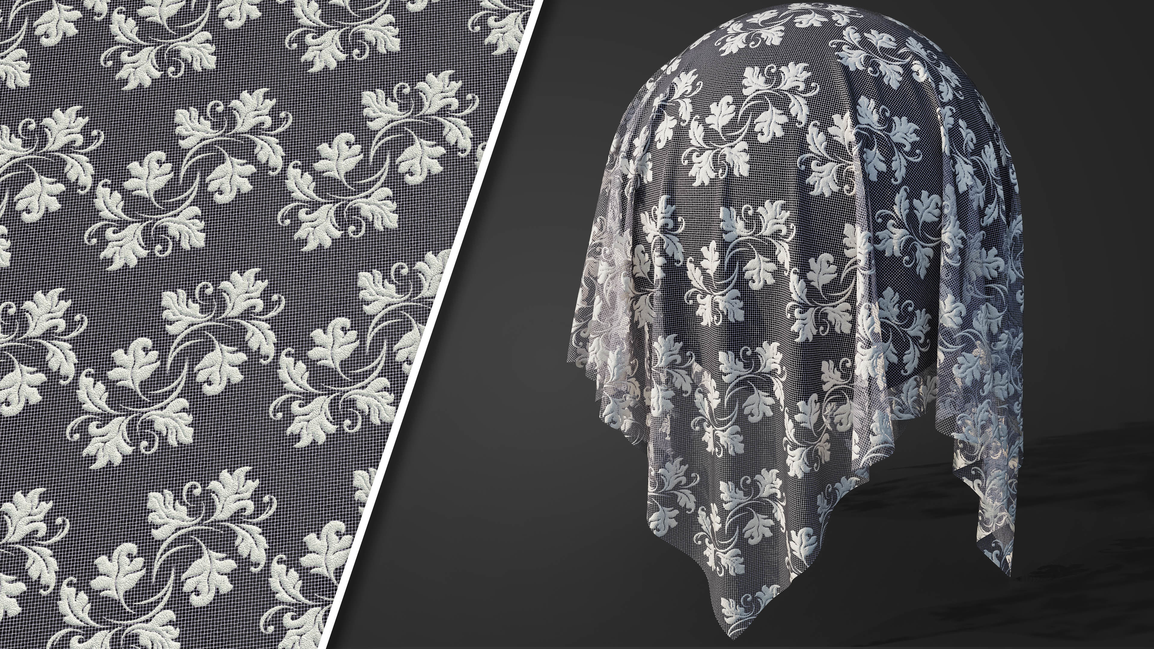 50 Lace Fabric Texture  Sbsar  VideoTutorial Vol03 3D model_17