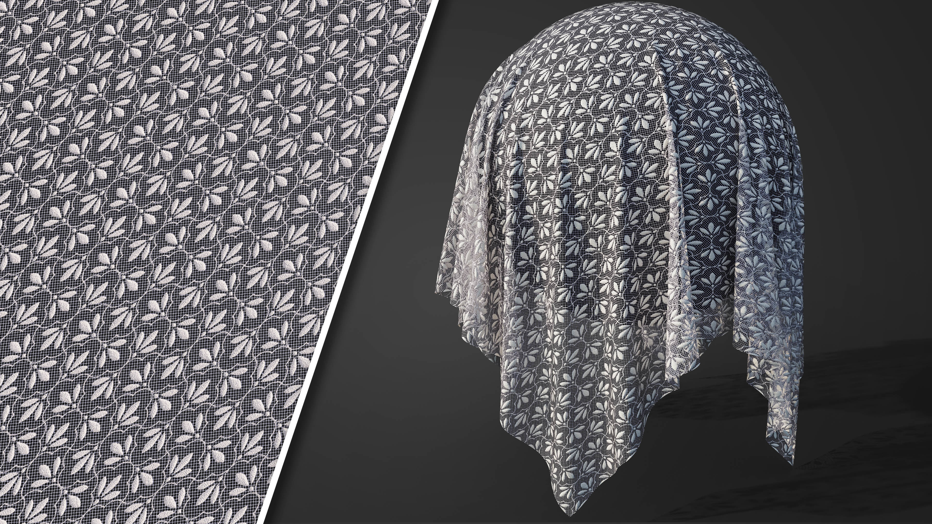 50 Lace Fabric Texture  Sbsar  VideoTutorial Vol03 3D model_23