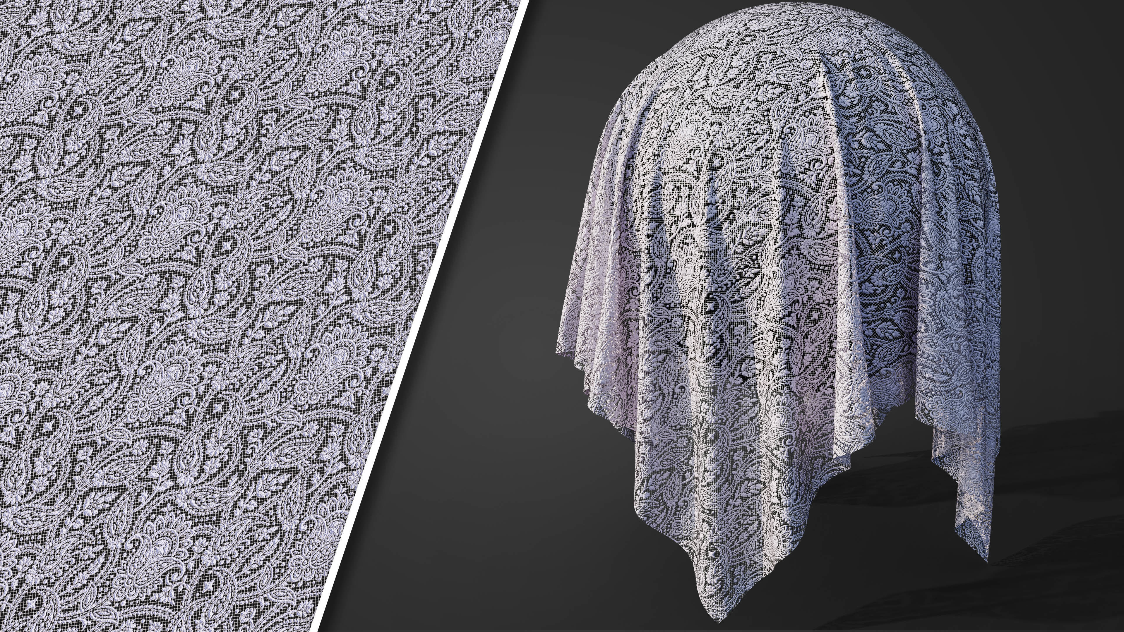 50 Lace Fabric Texture  Sbsar  VideoTutorial Vol03 3D model_21