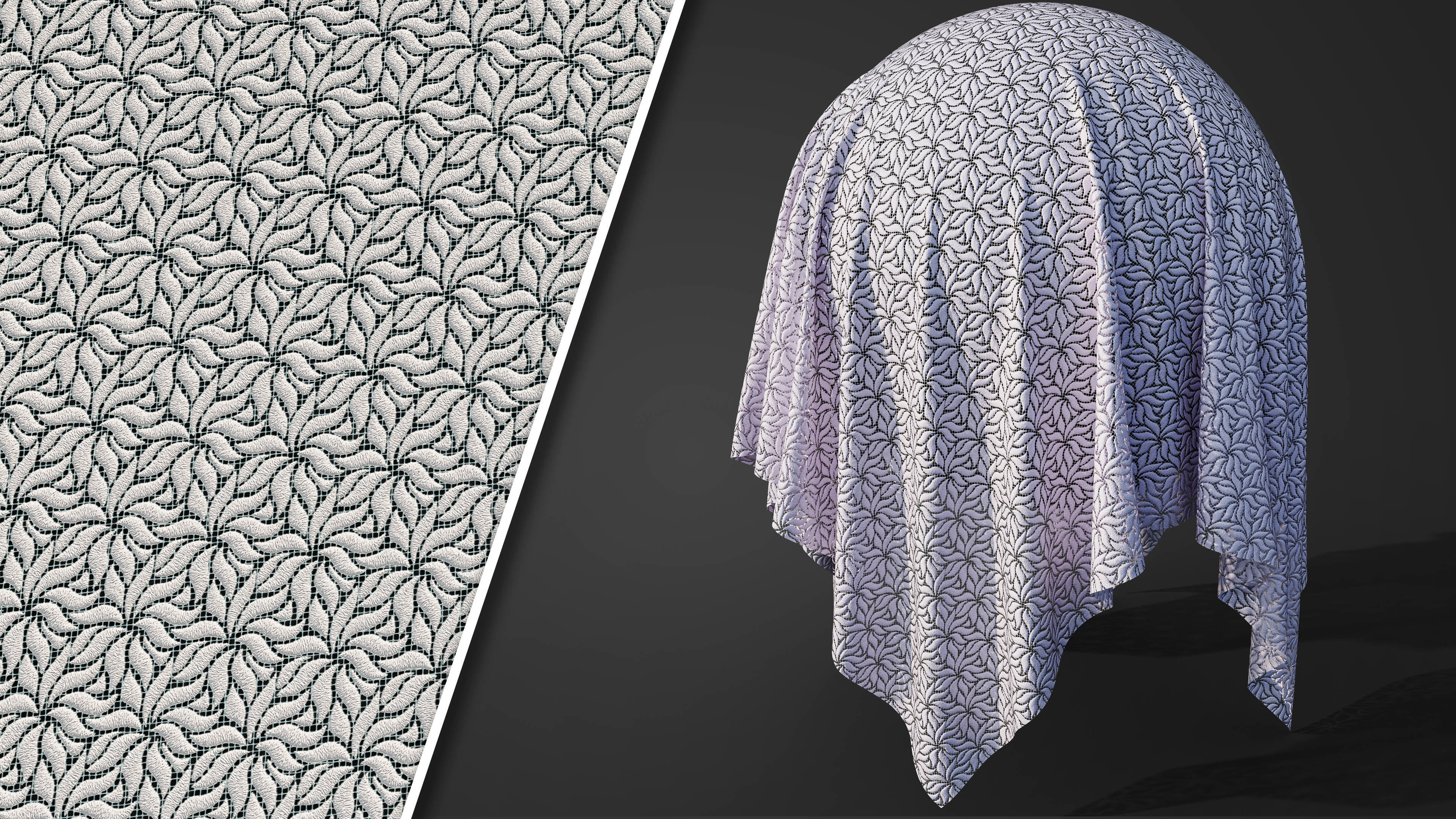 50 Lace Fabric Texture  Sbsar  VideoTutorial Vol03 3D model_13