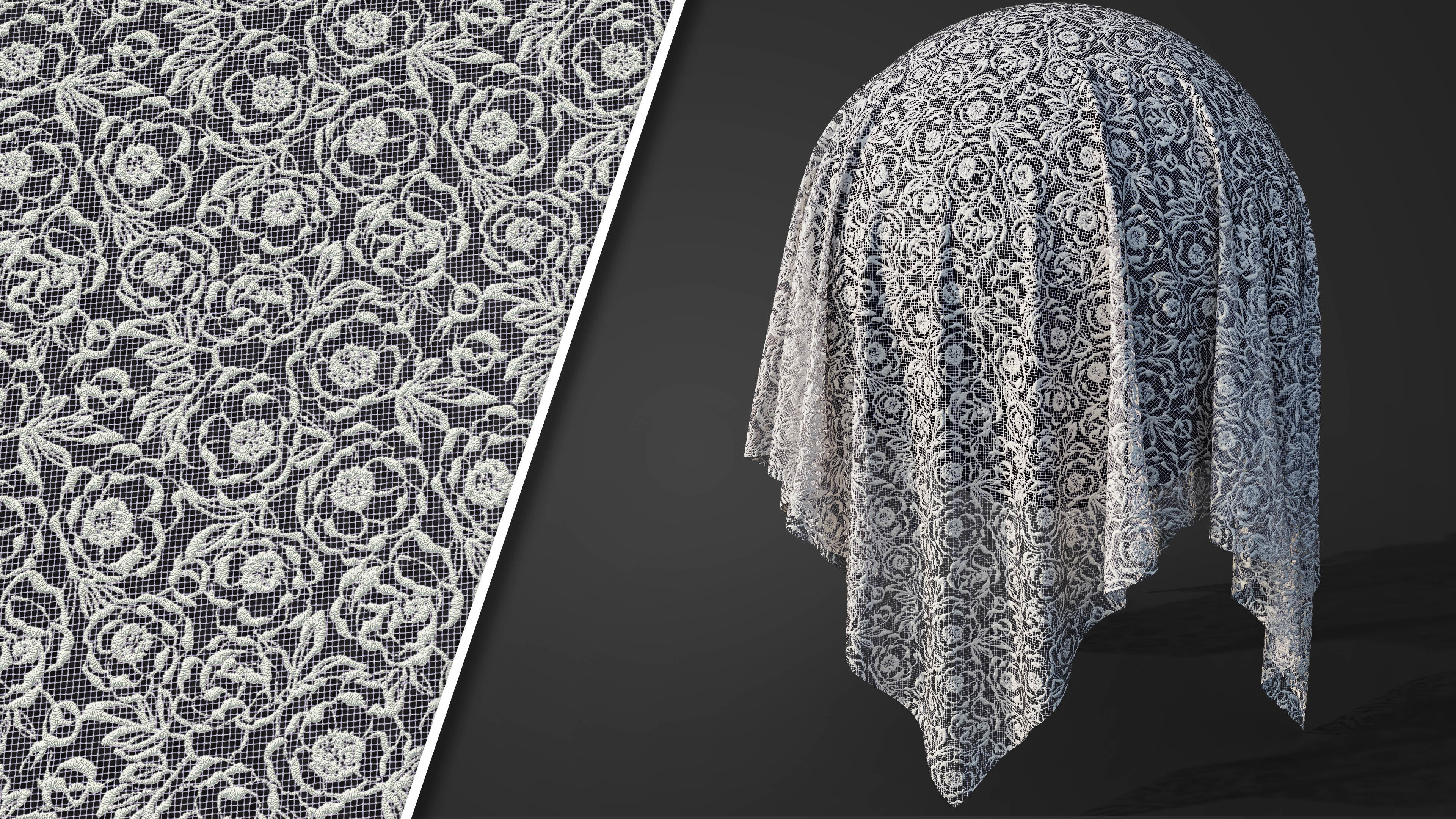 50 Lace Fabric Texture  Sbsar  VideoTutorial Vol03 3D model_19