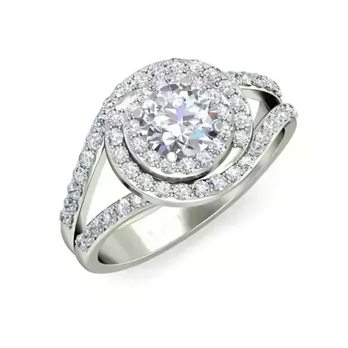 Women Wedding Engagement Two Band Ring 3D print model