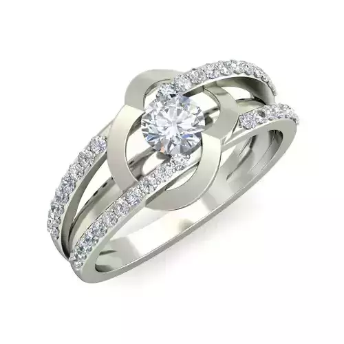 Women Wedding Engagement Two Band Ring 3D print model