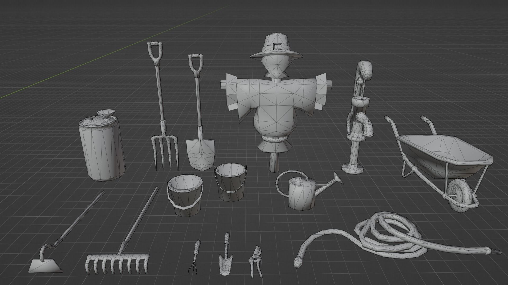 Stylized farmer asset  Low-poly 3D model_5
