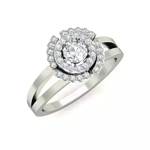Women Solitaire Engagement Wedding Split Shank Ring