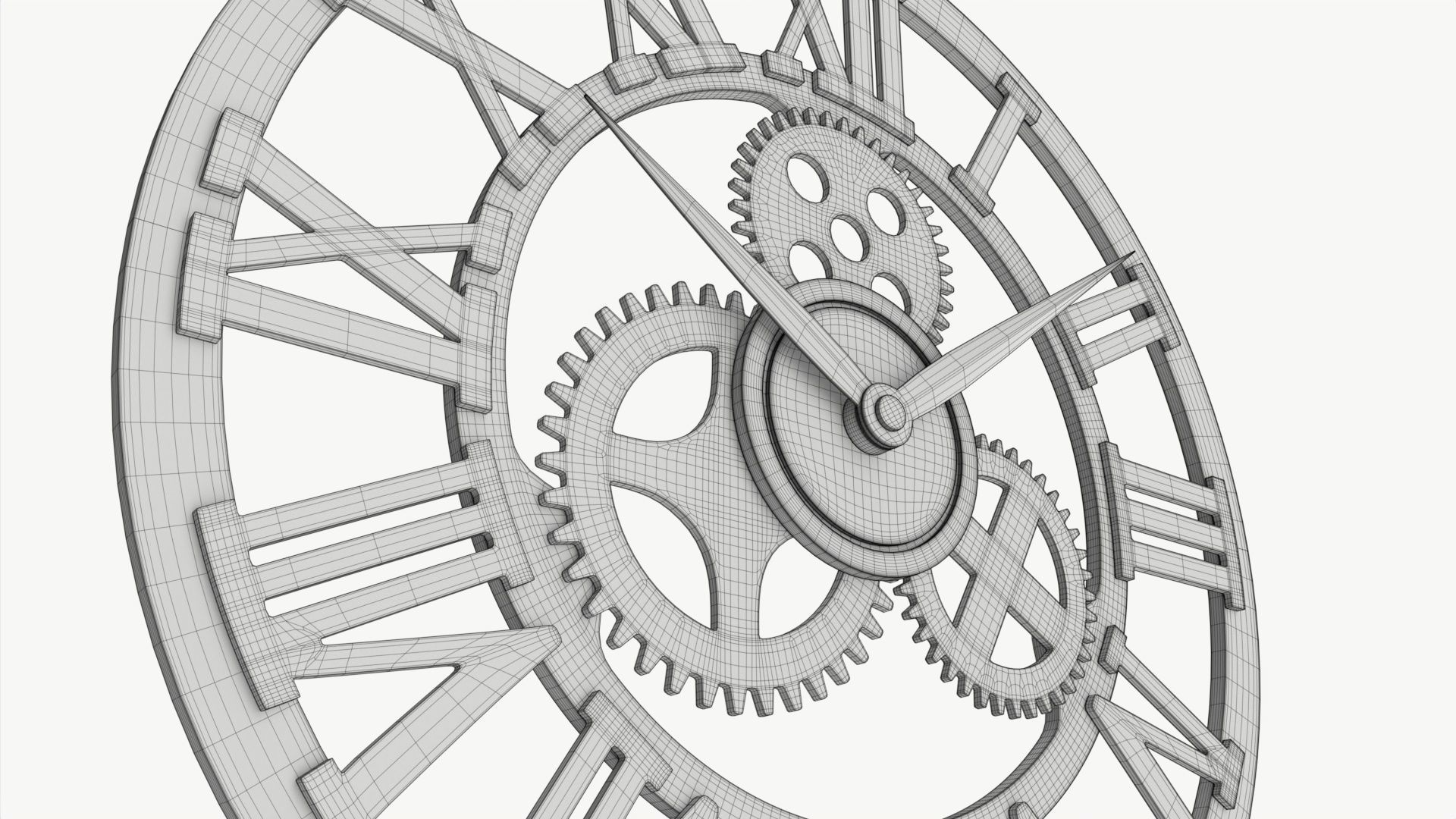 Decorative Gear Wall Clock 3D model_8