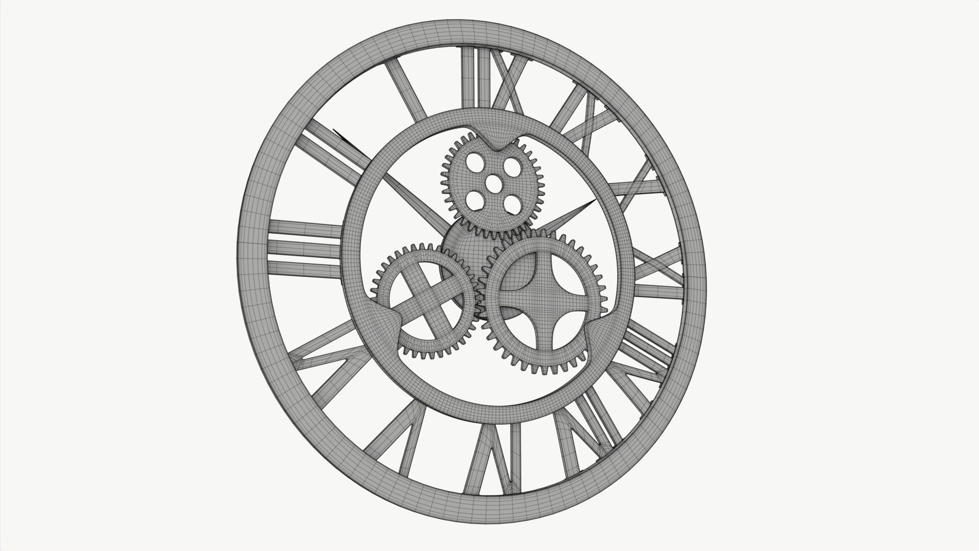 Decorative Gear Wall Clock 3D model_7