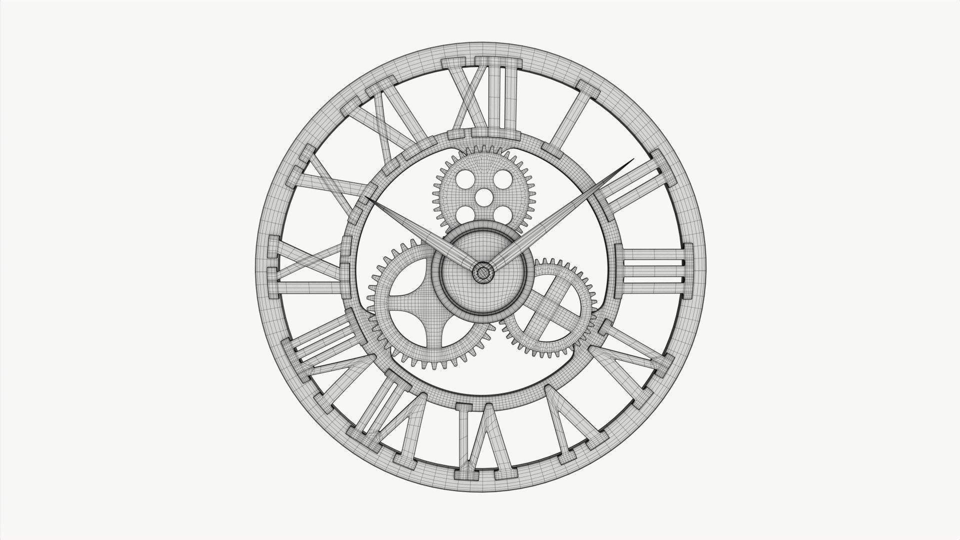 Decorative Gear Wall Clock 3D model_5