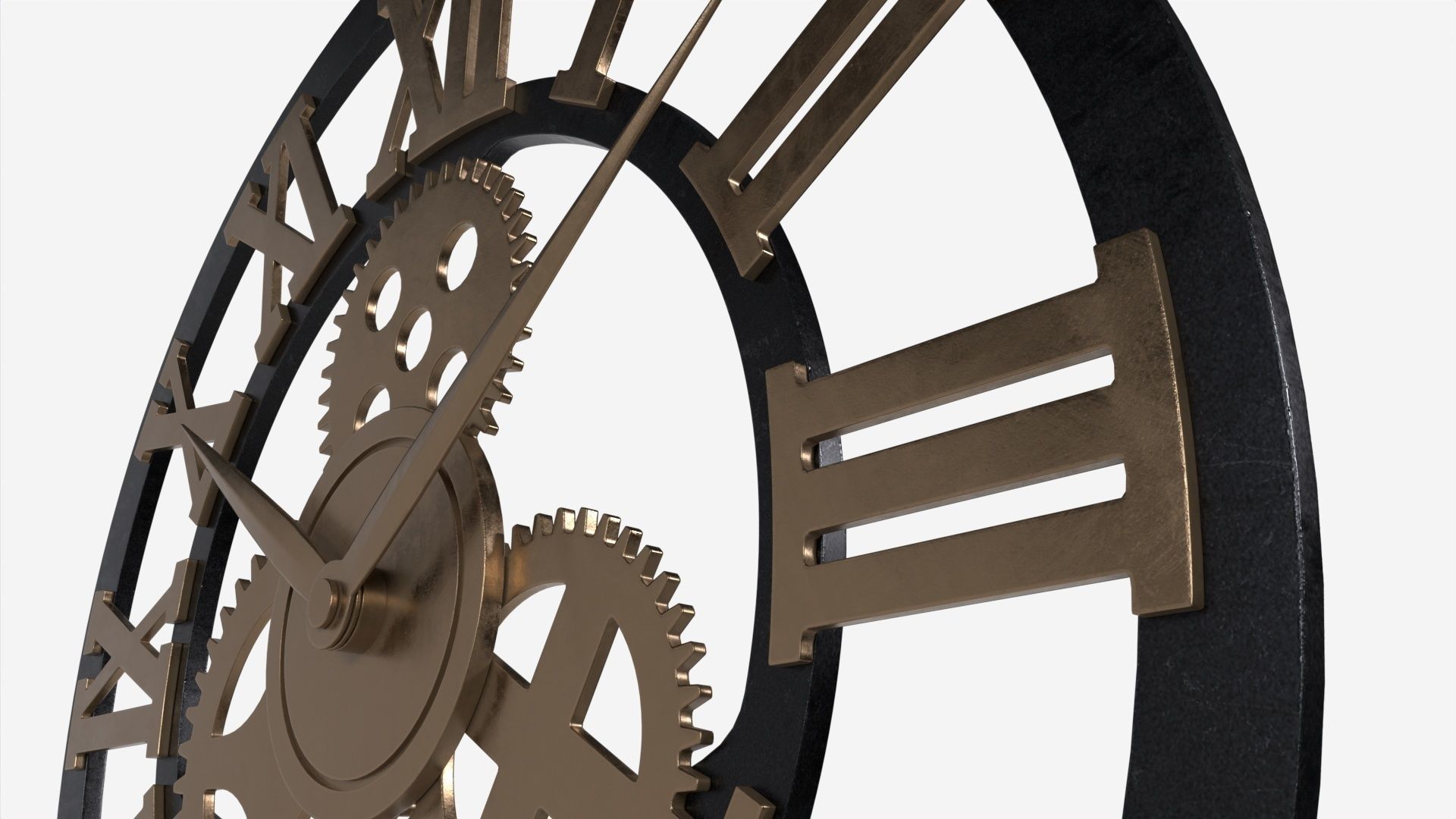 Decorative Gear Wall Clock 3D model_4
