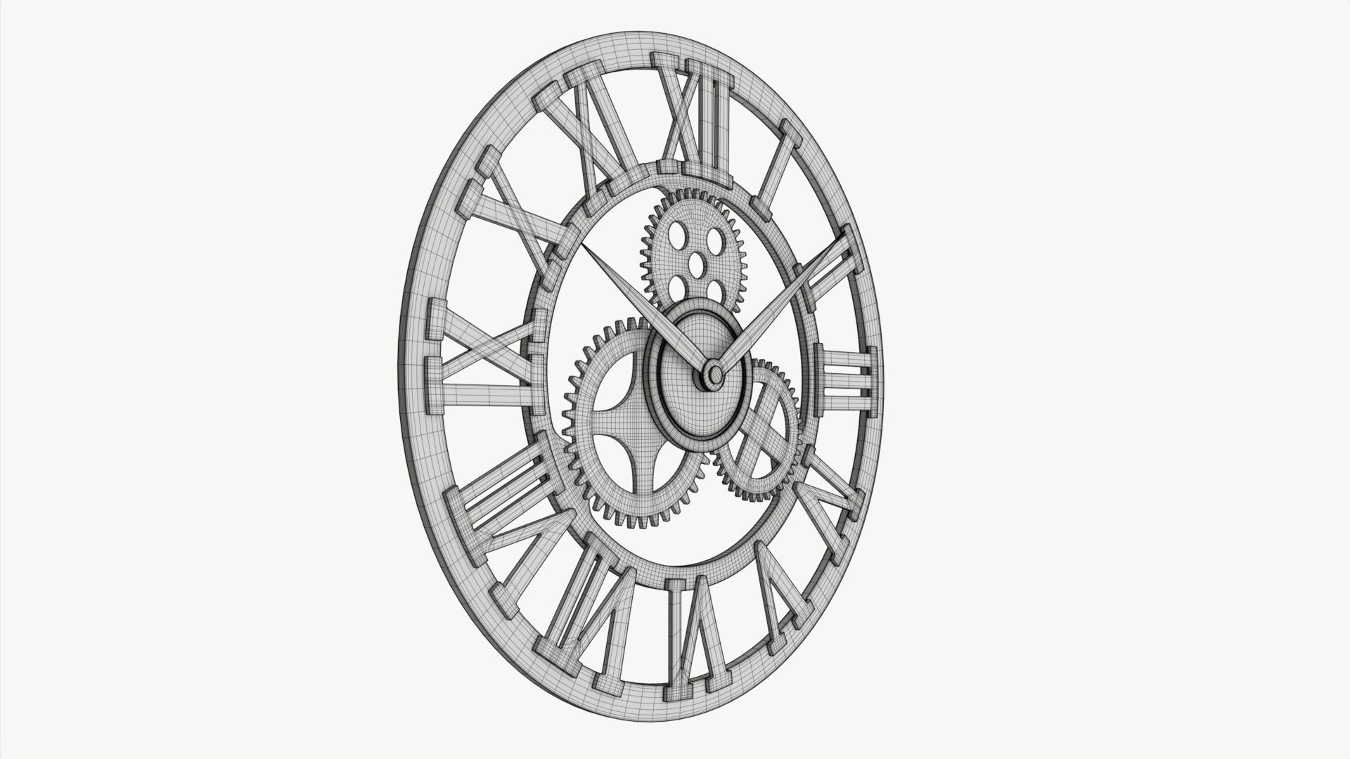 Decorative Gear Wall Clock 3D model_6