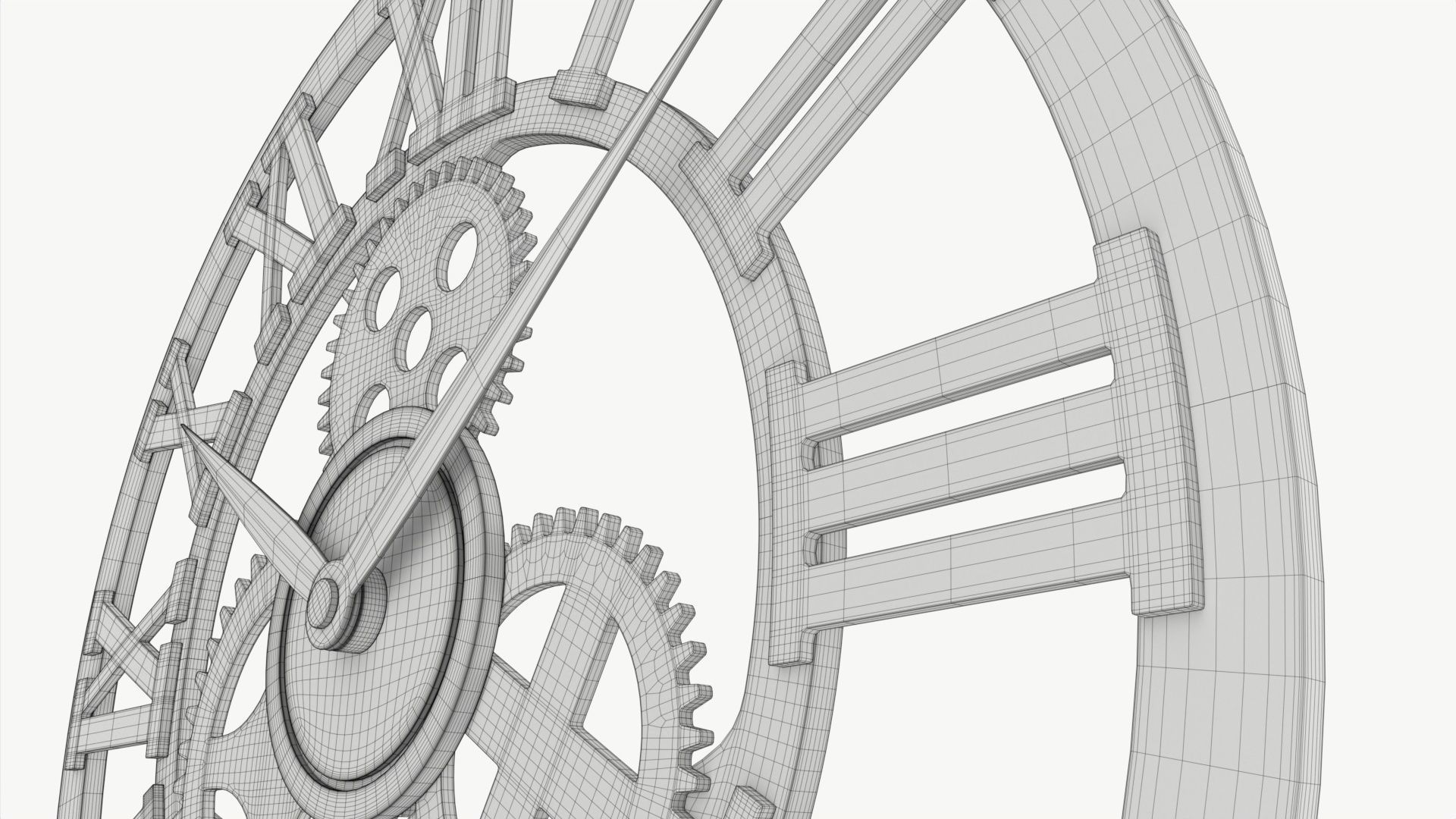 Decorative Gear Wall Clock 3D model_9