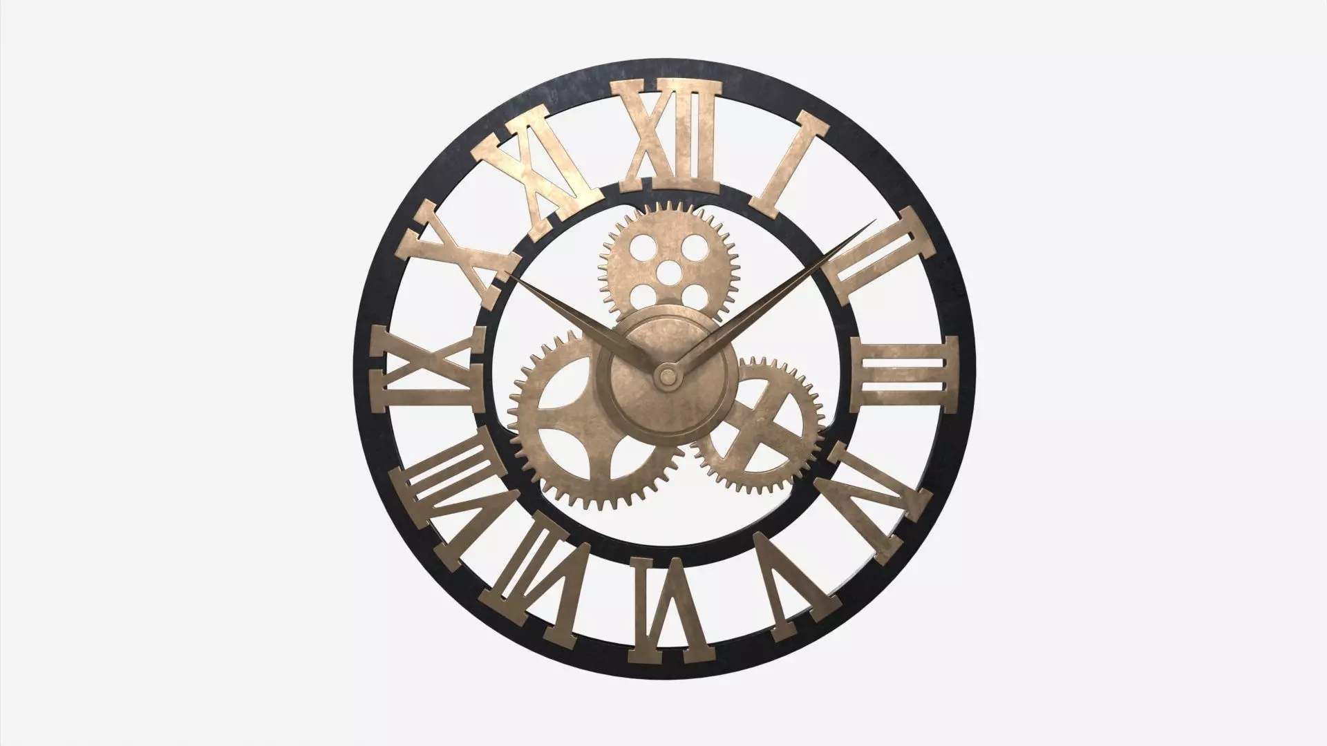 Decorative Gear Wall Clock 3D model_0
