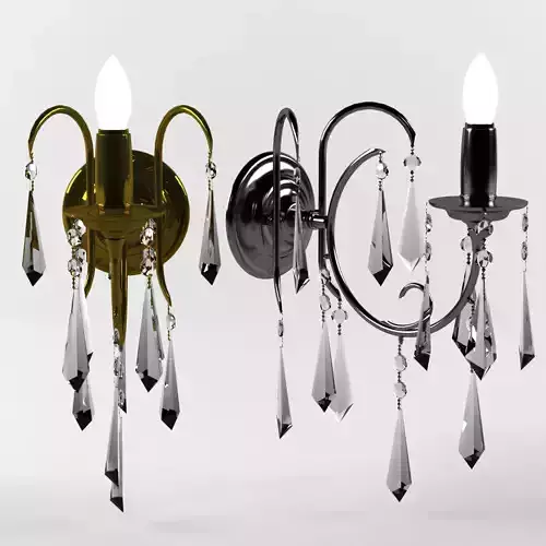 Gold and silver wall lights