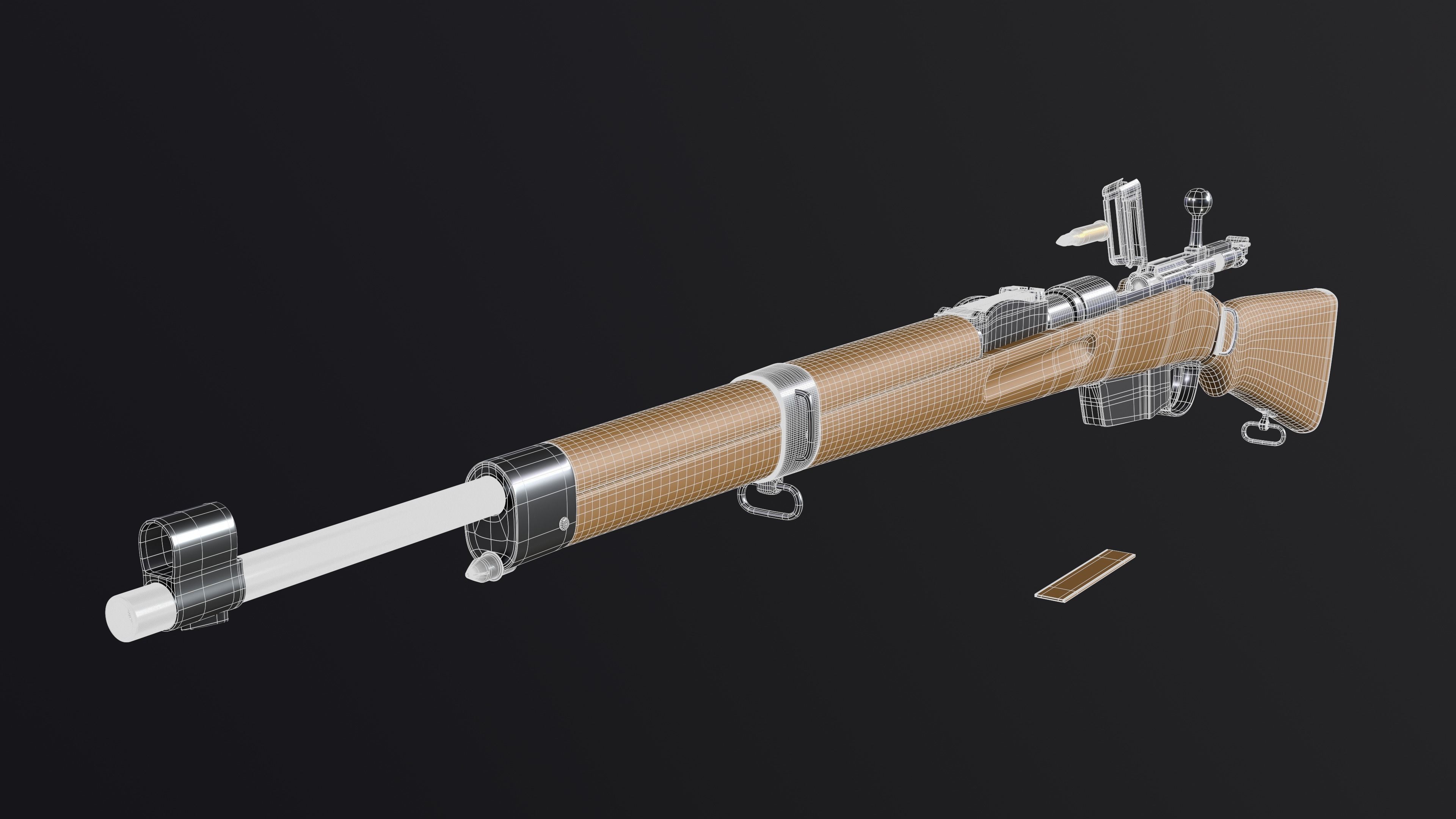 35M Manlicher lowpoly Low-poly 3D model_15