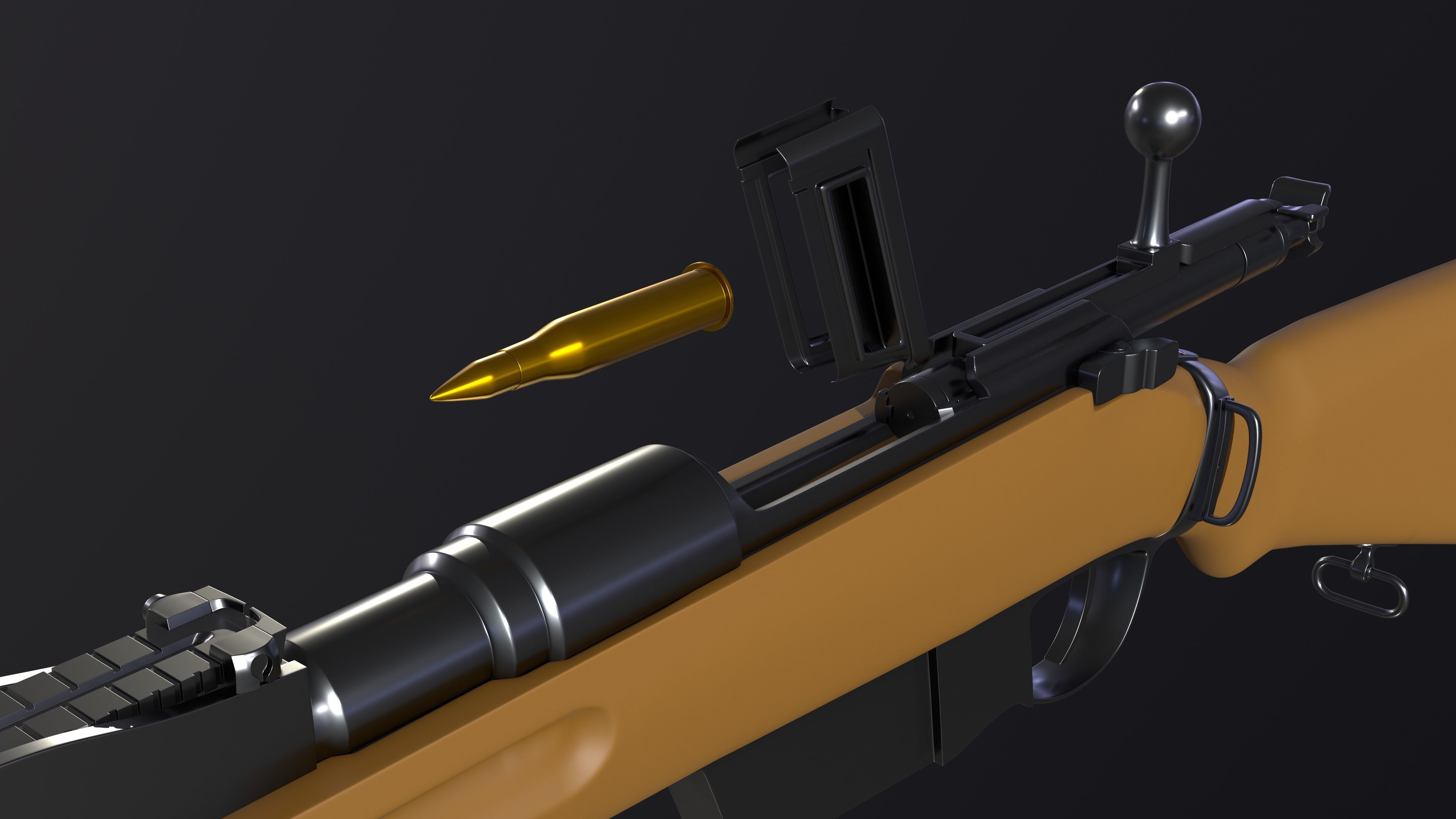 35M Manlicher lowpoly Low-poly 3D model_20