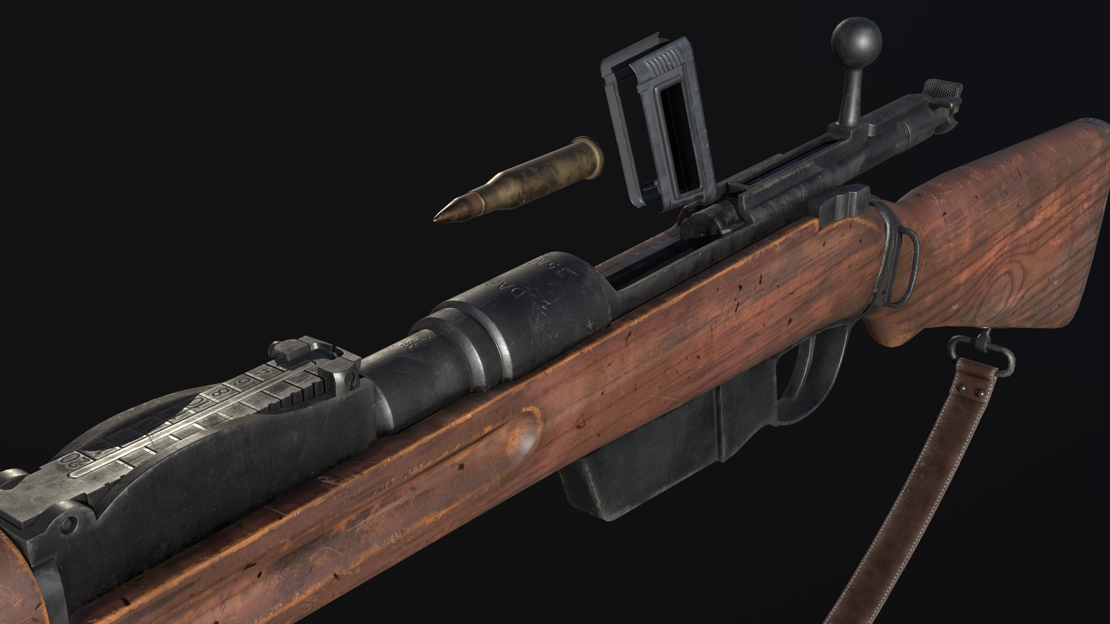 35M Manlicher lowpoly Low-poly 3D model_8