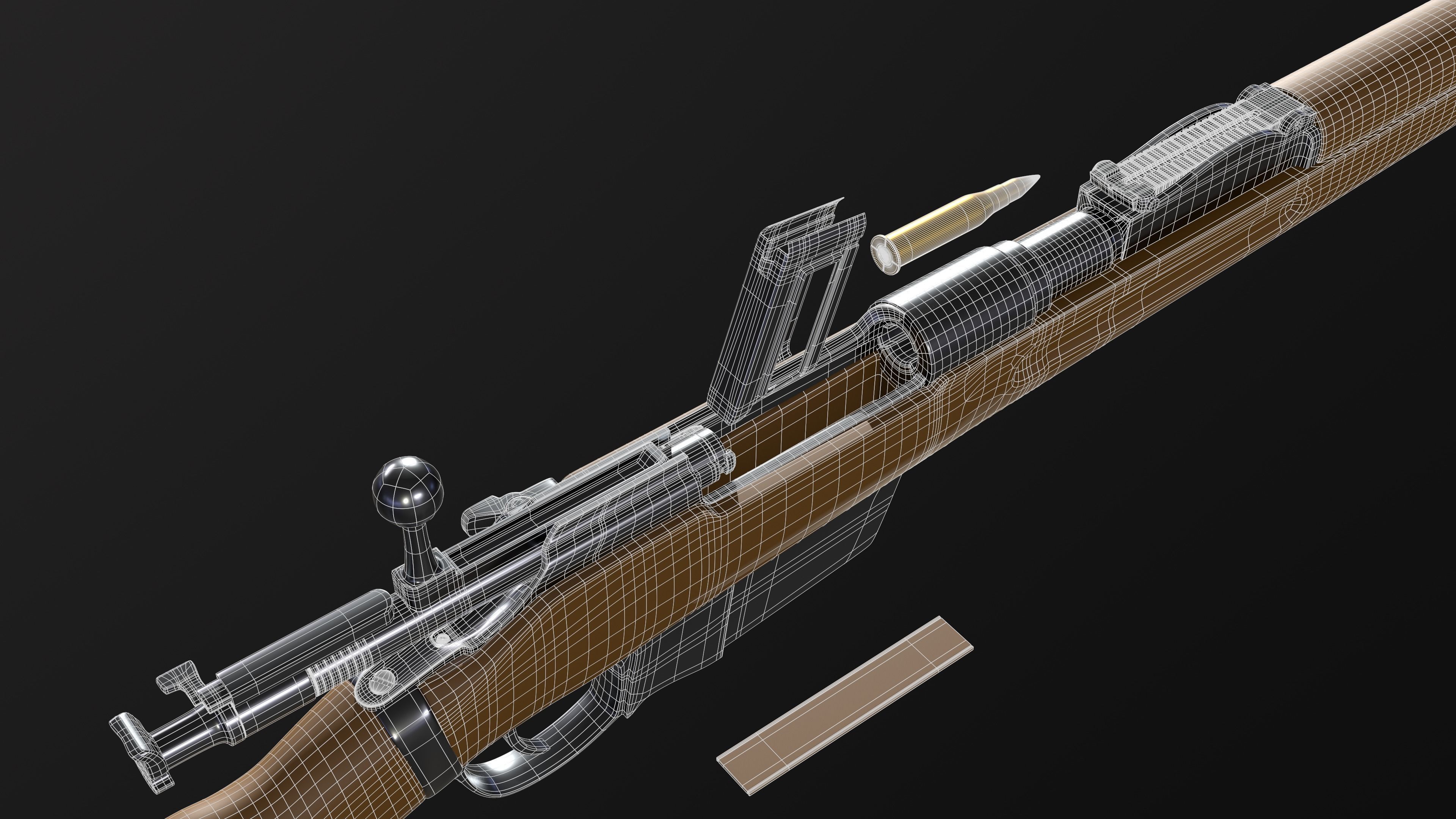 35M Manlicher lowpoly Low-poly 3D model_19