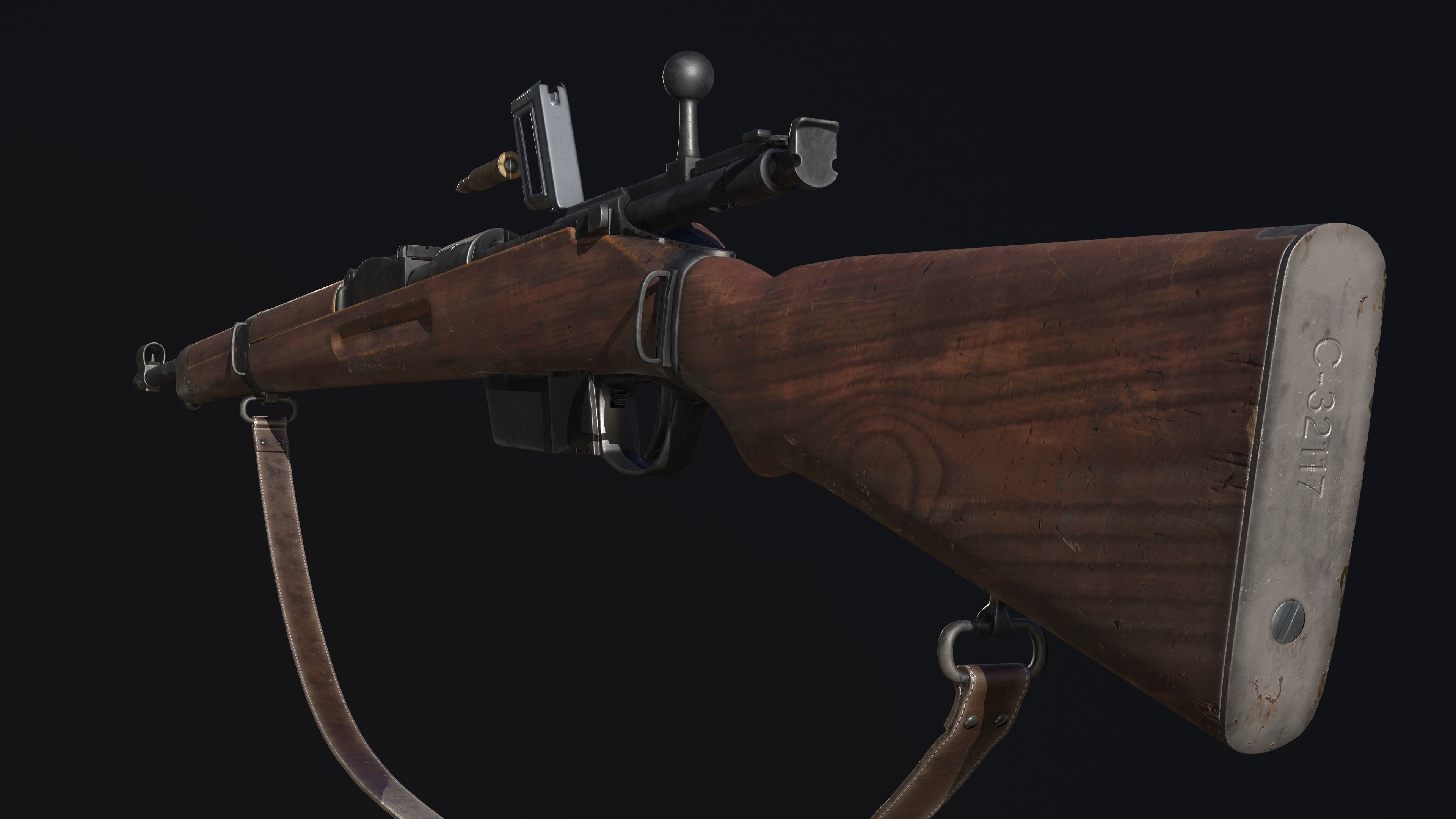 35M Manlicher lowpoly Low-poly 3D model_10