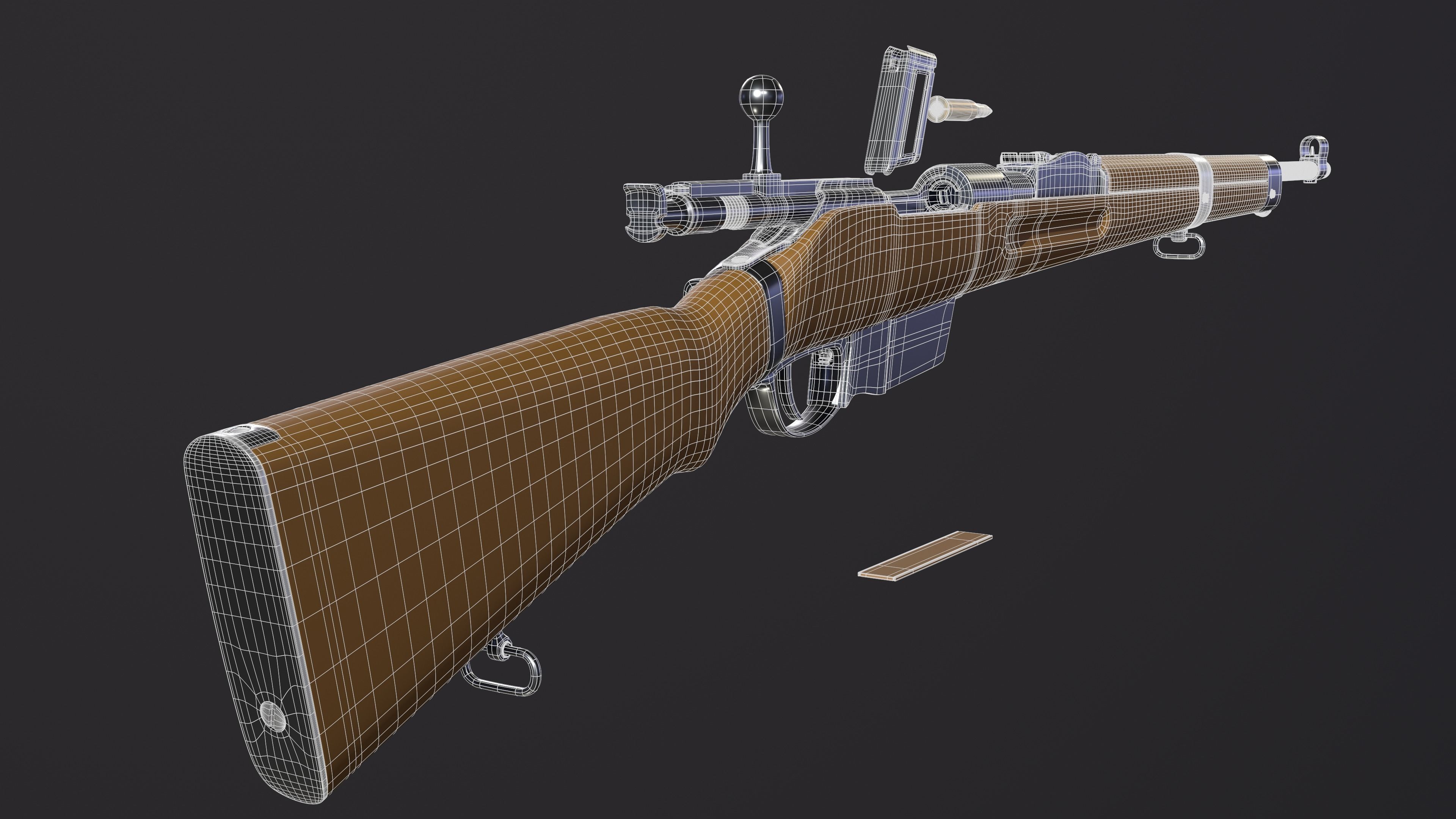 35M Manlicher lowpoly Low-poly 3D model_17