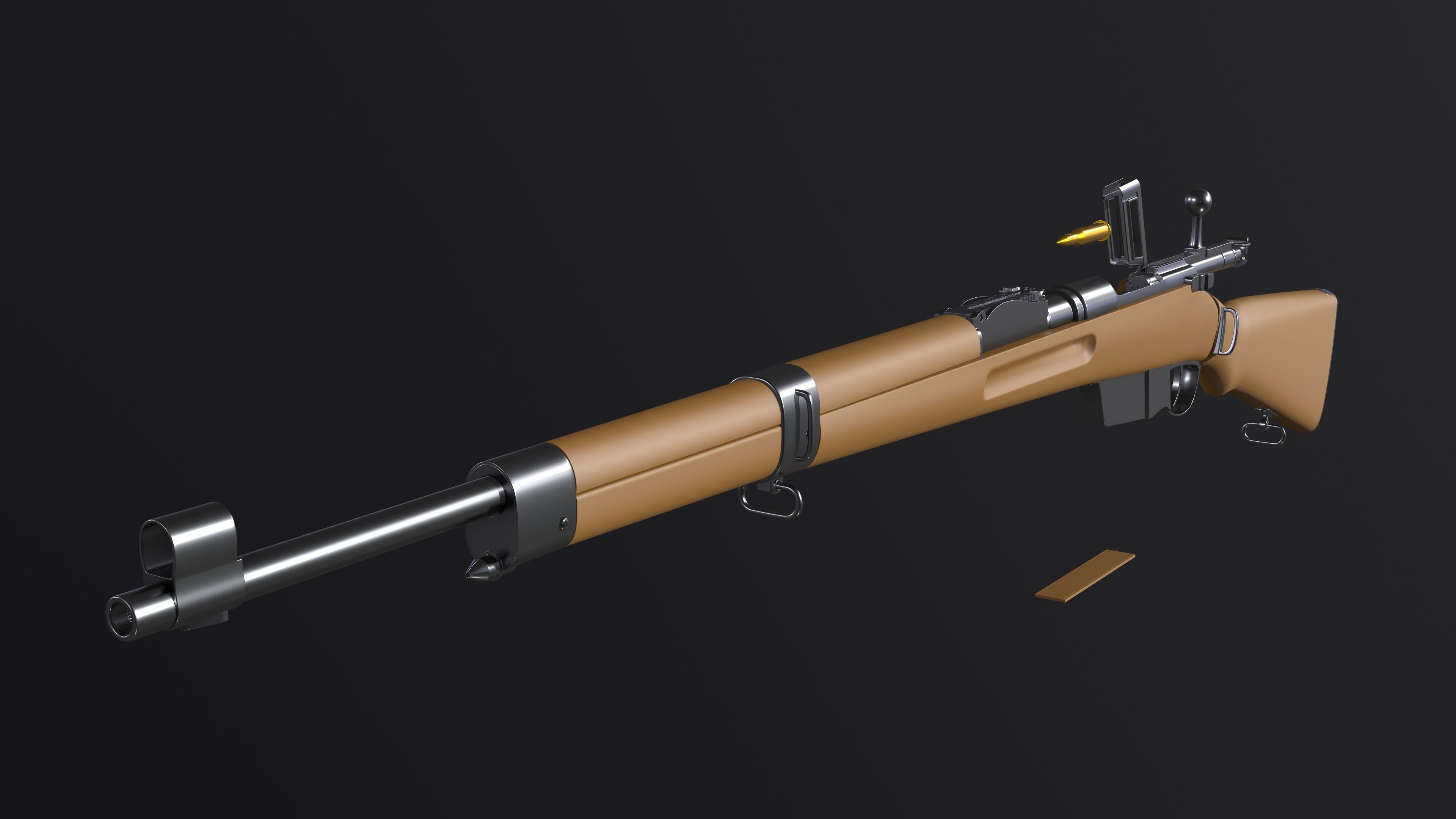 35M Manlicher lowpoly Low-poly 3D model_14