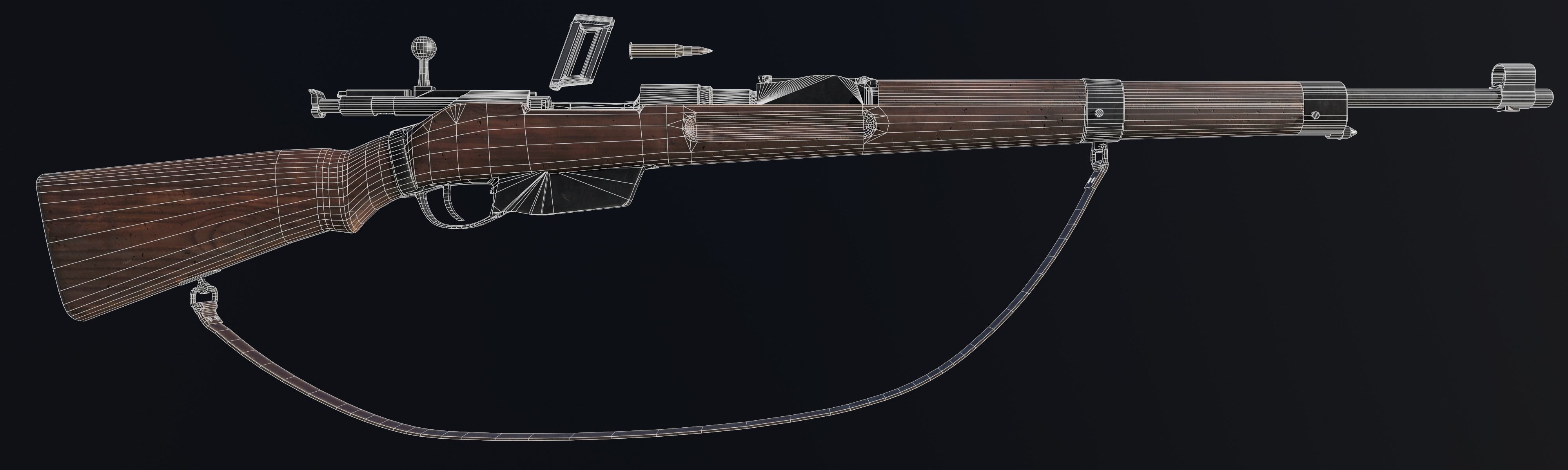 35M Manlicher lowpoly Low-poly 3D model_5