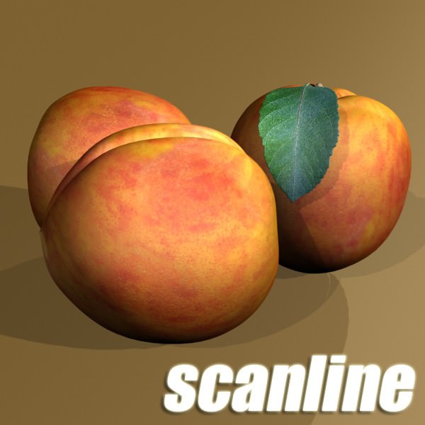 Peaches in Basket 3D model_23