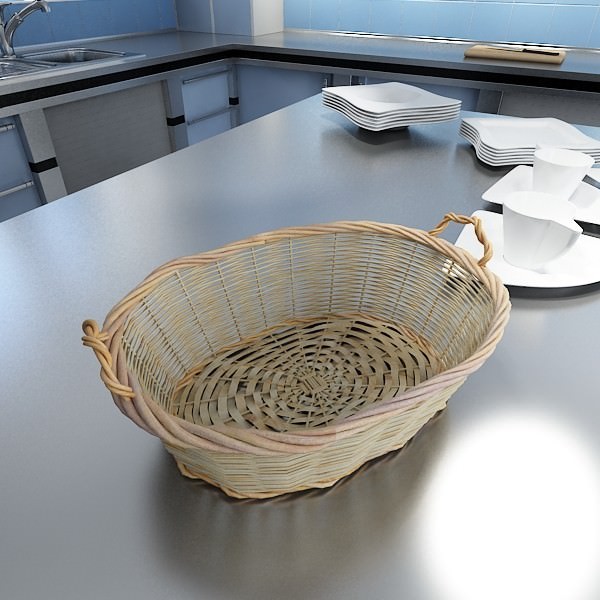 Peaches in Basket 3D model_9