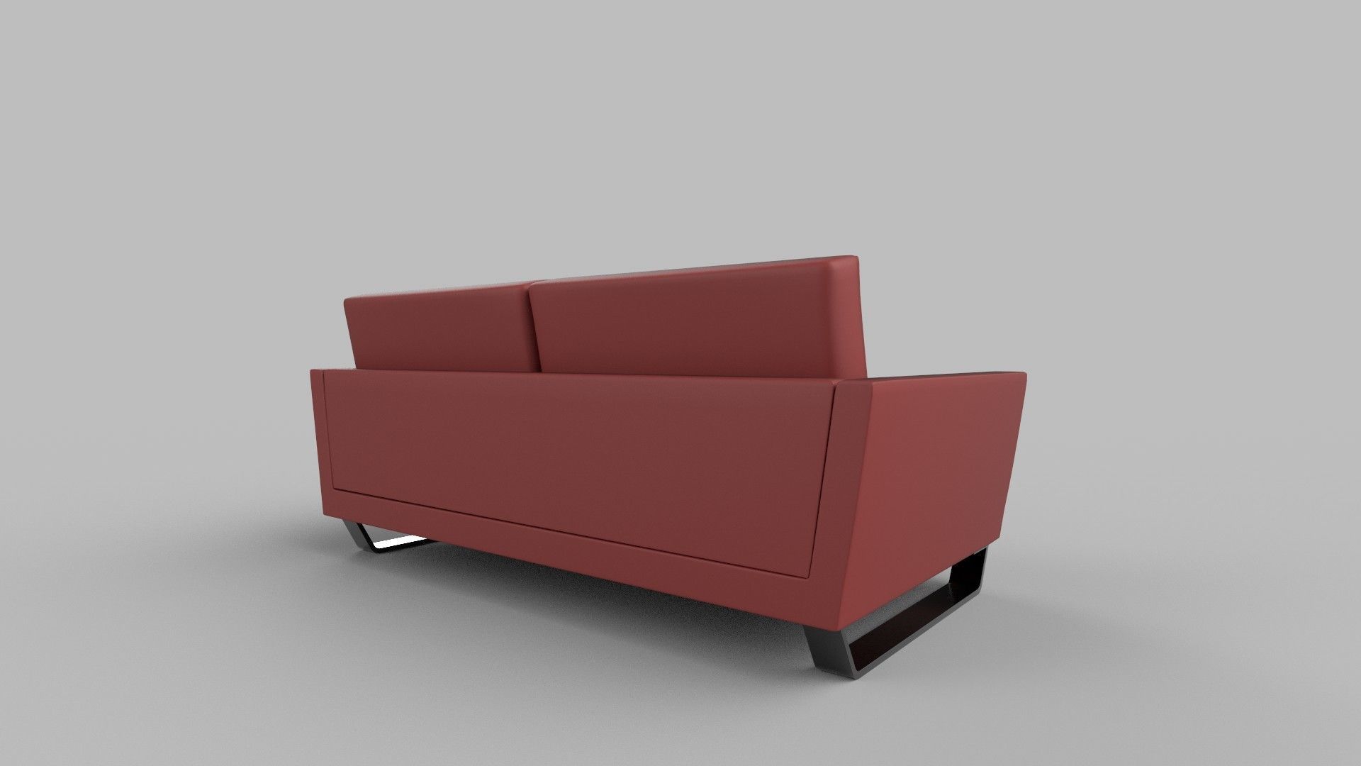  sofa two seater Low-poly 3D model_3