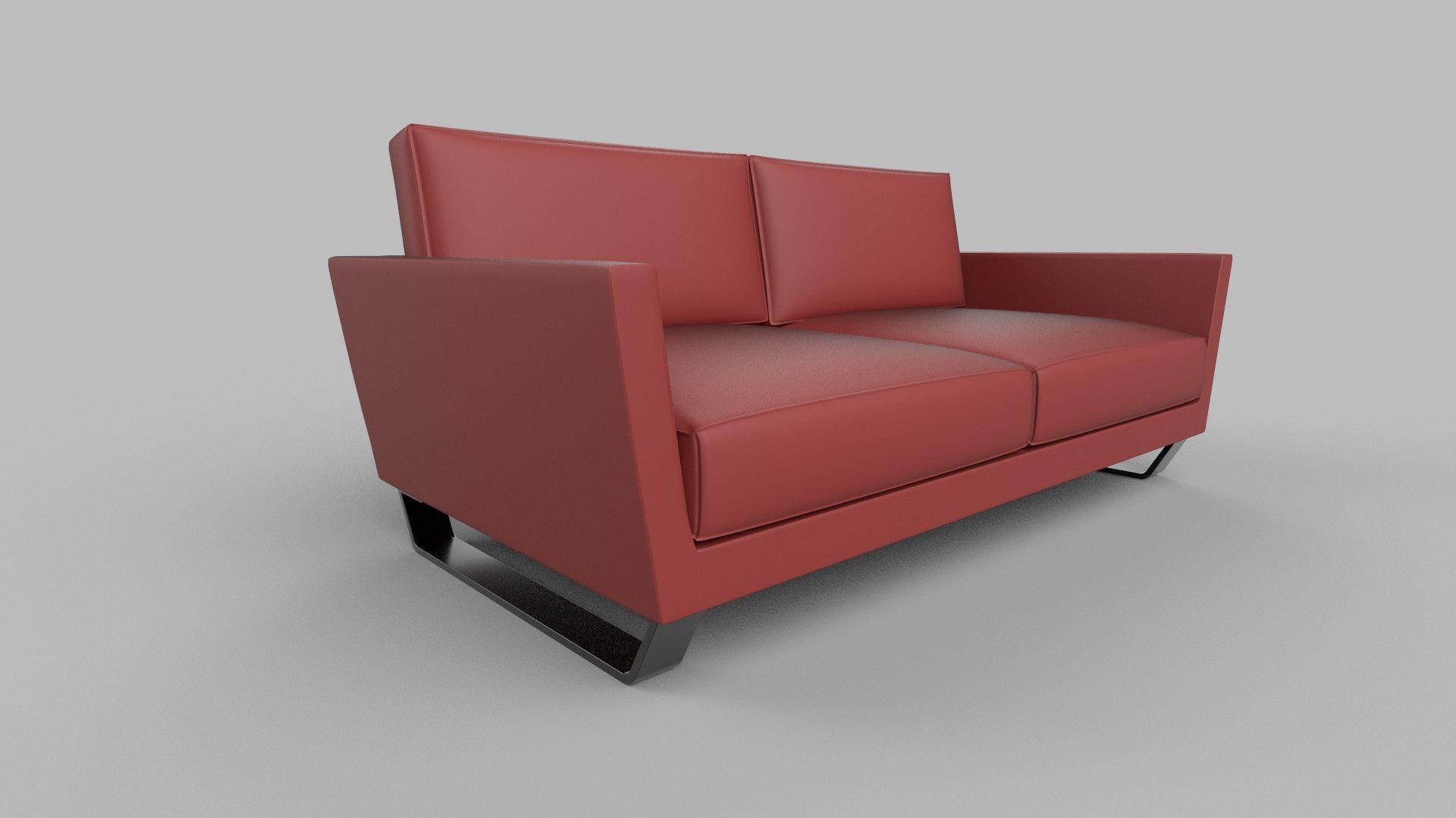  sofa two seater Low-poly 3D model_2