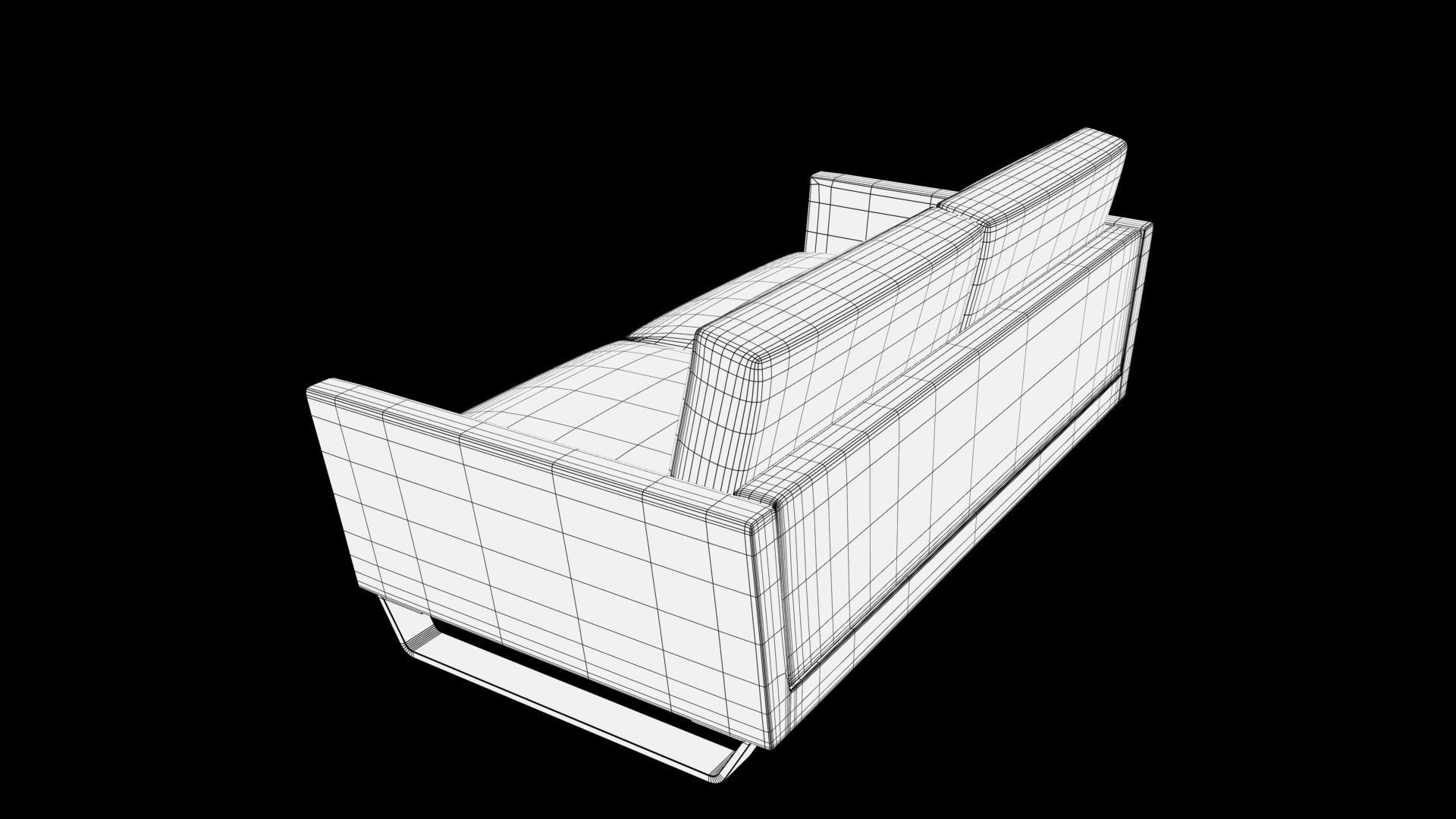  sofa two seater Low-poly 3D model_9
