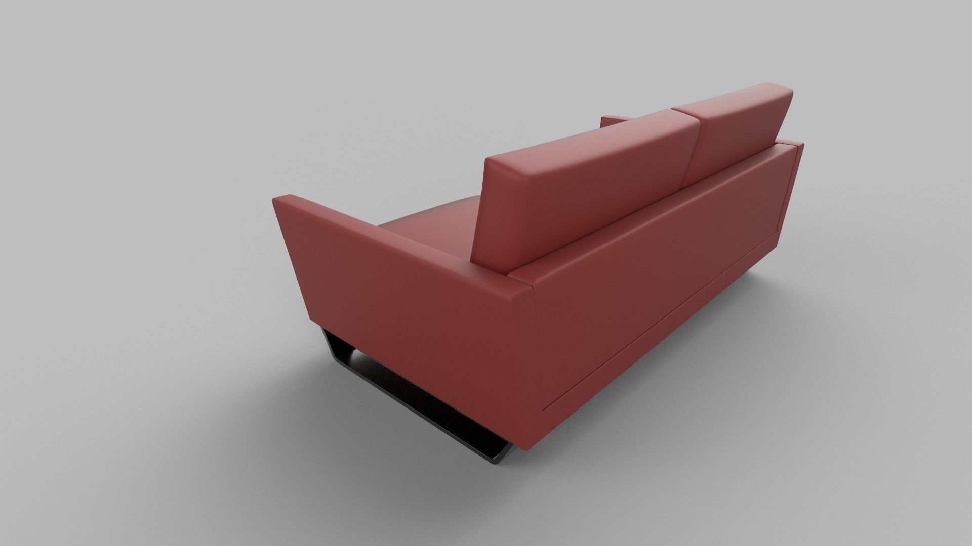  sofa two seater Low-poly 3D model_4