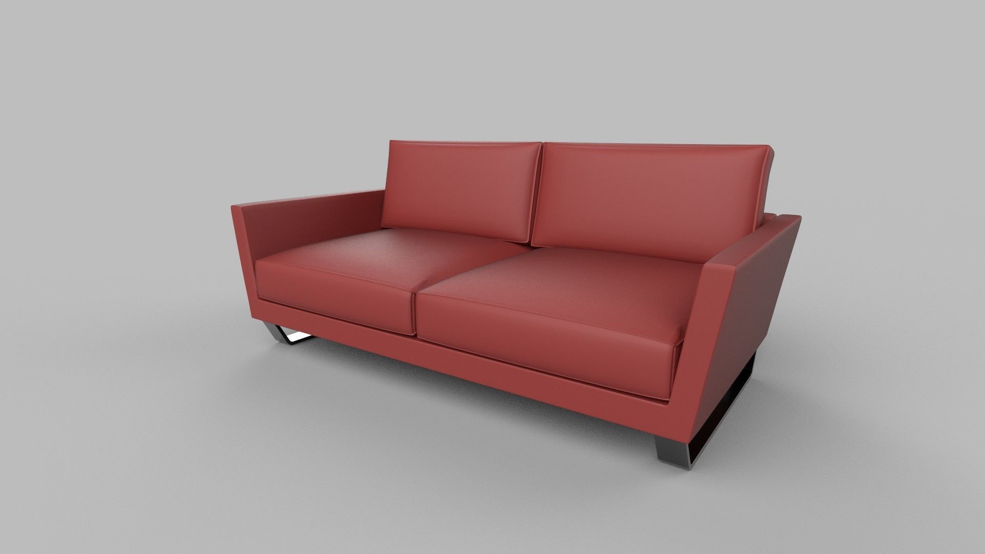  sofa two seater Low-poly 3D model_1