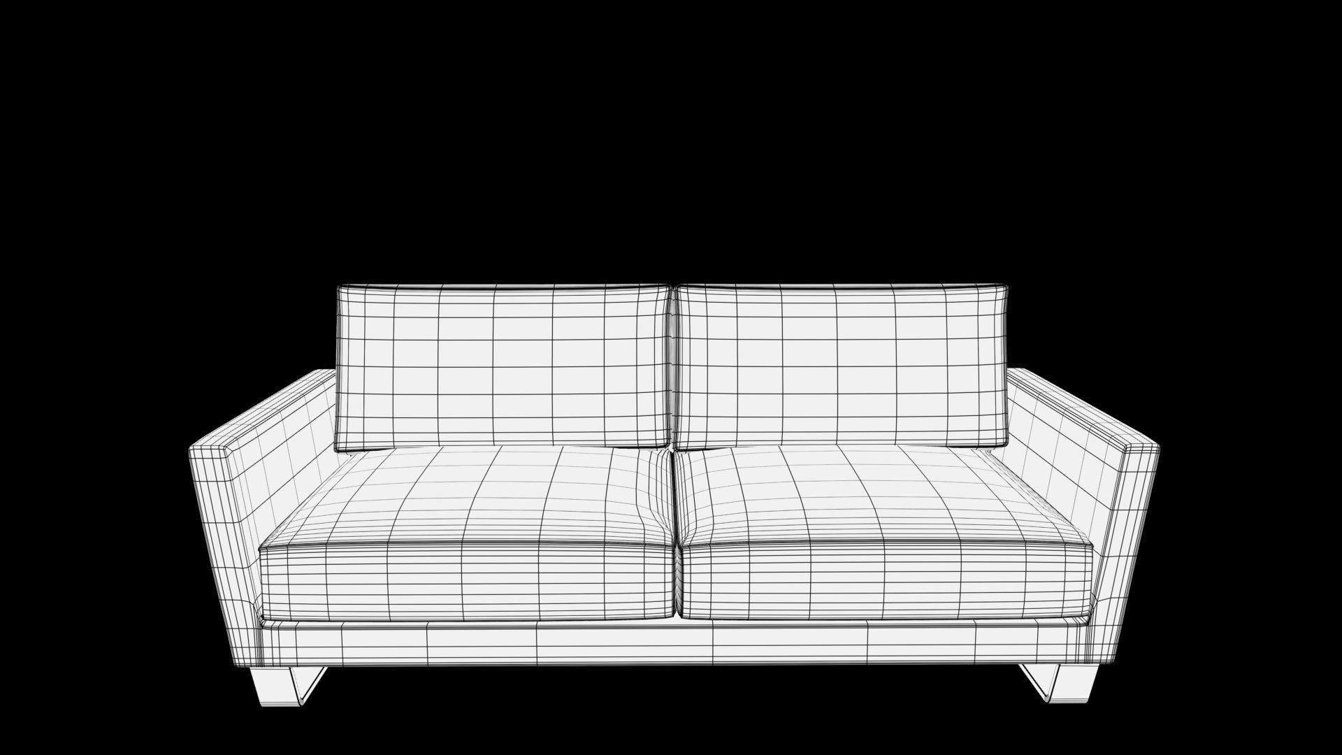  sofa two seater Low-poly 3D model_5