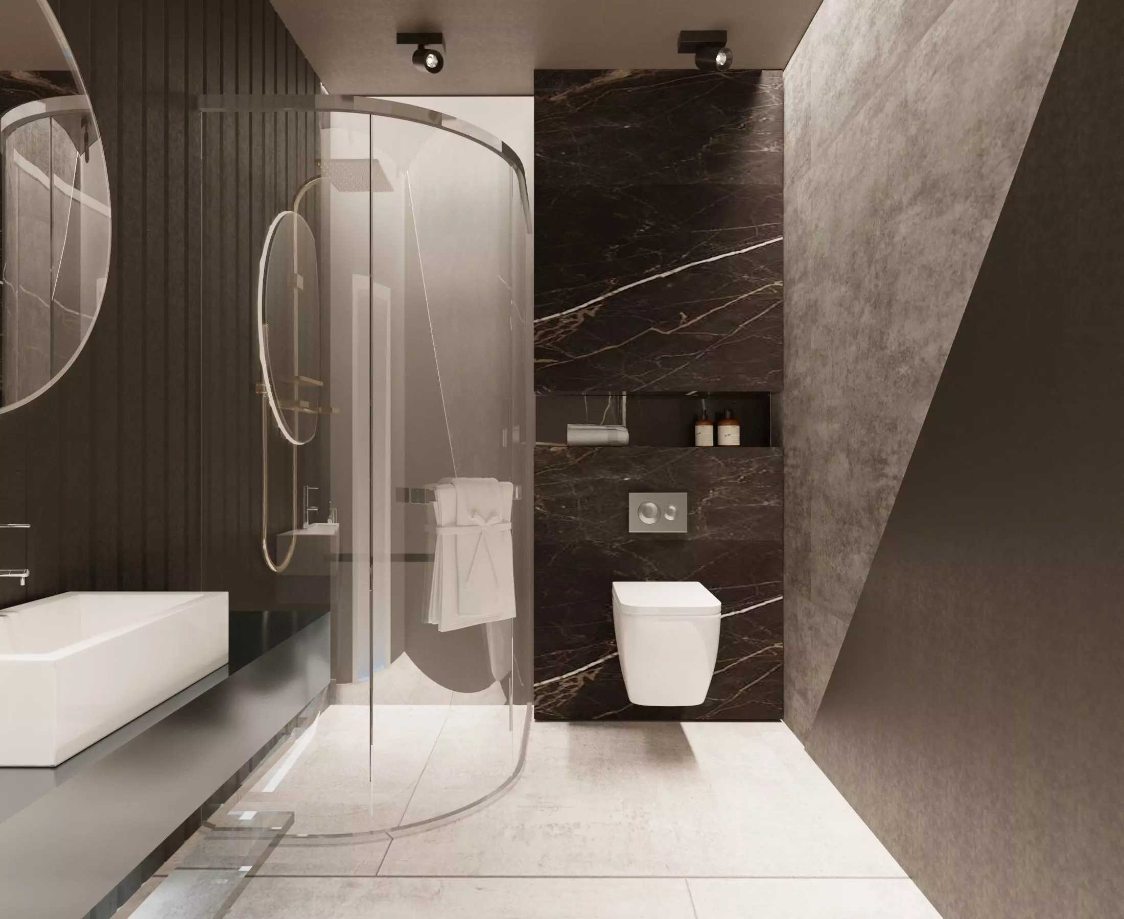 bathroom modern with marble walls Free 3D print model