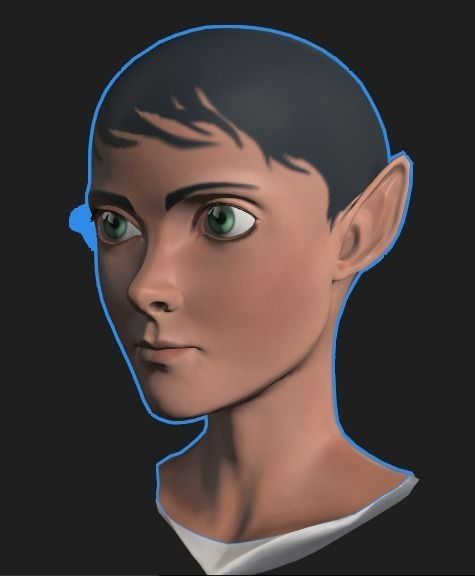 Fantasy Guy Mesh Head Free 3D model