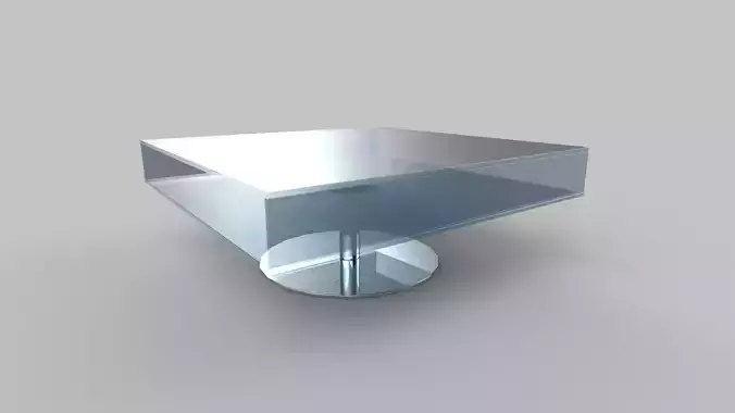 table square glass with metal base