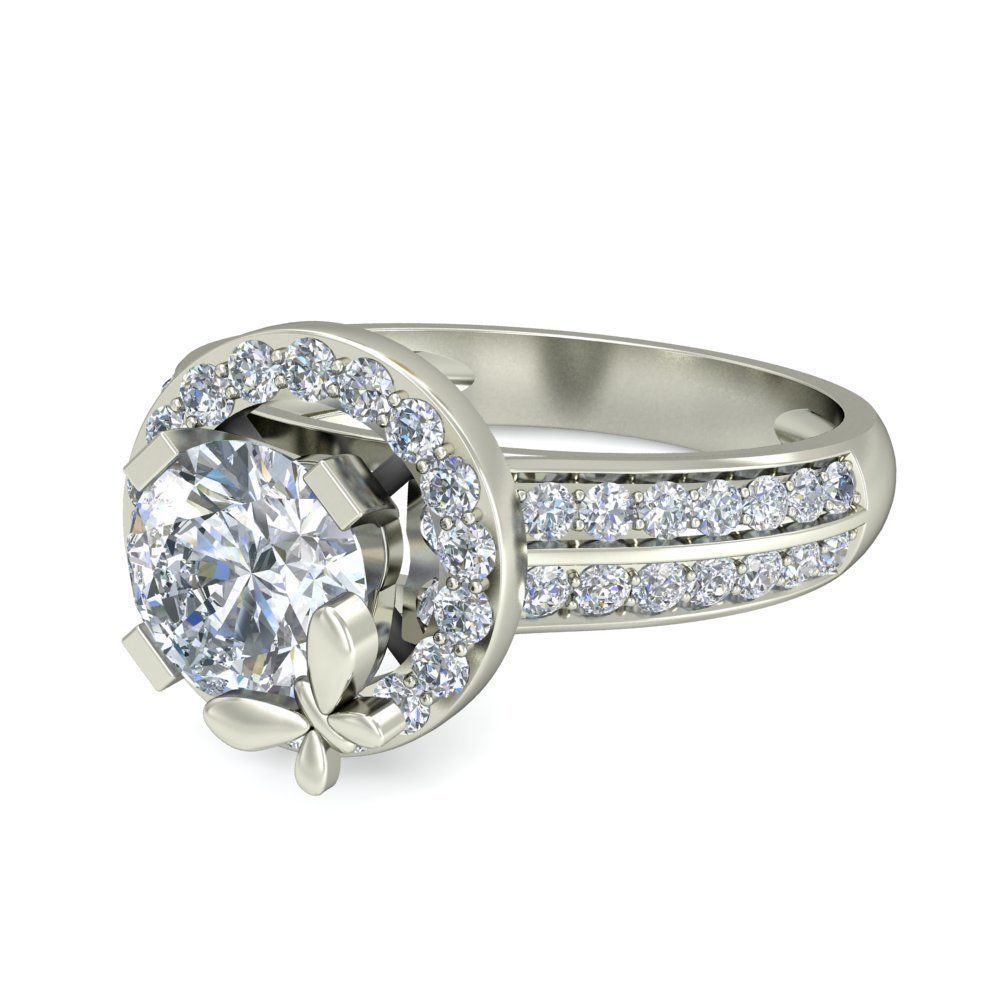 Solitaire Engagement Wedding Bridal Ring 3D print model_4