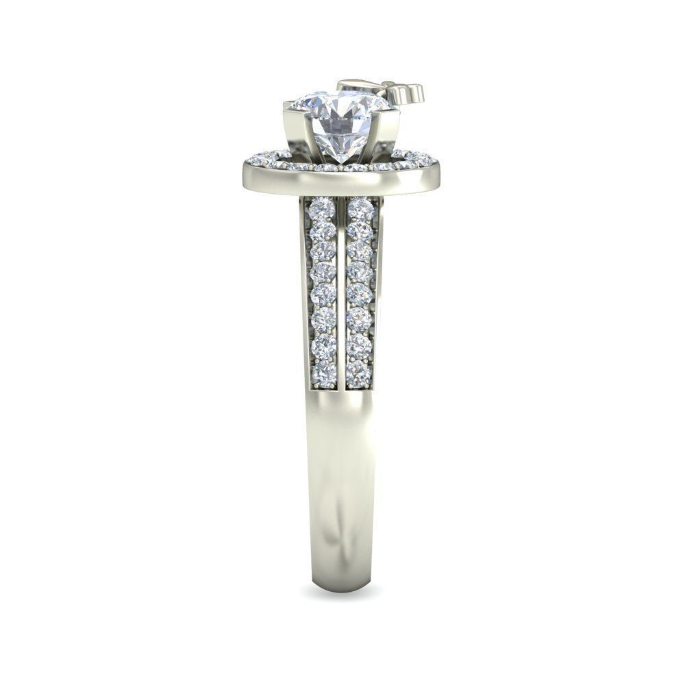 Solitaire Engagement Wedding Bridal Ring 3D print model_2