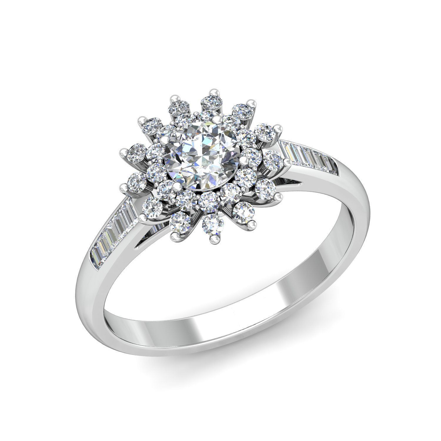Solitaire Engagement Wedding Ring 3D print model_1